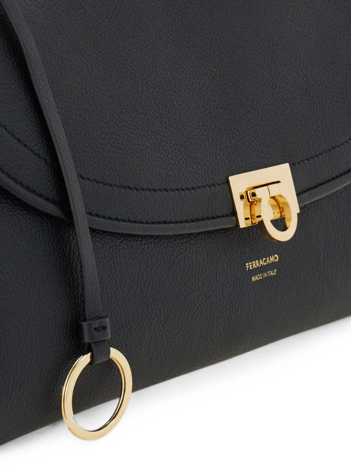 Gancini pebbled-leather shoulder bag