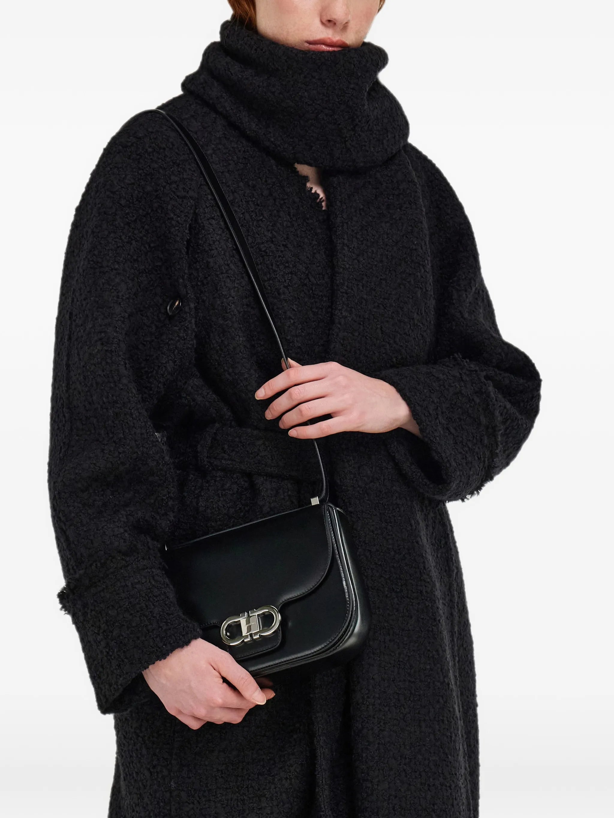 Double Gancini north-south crossbody bag (XS)