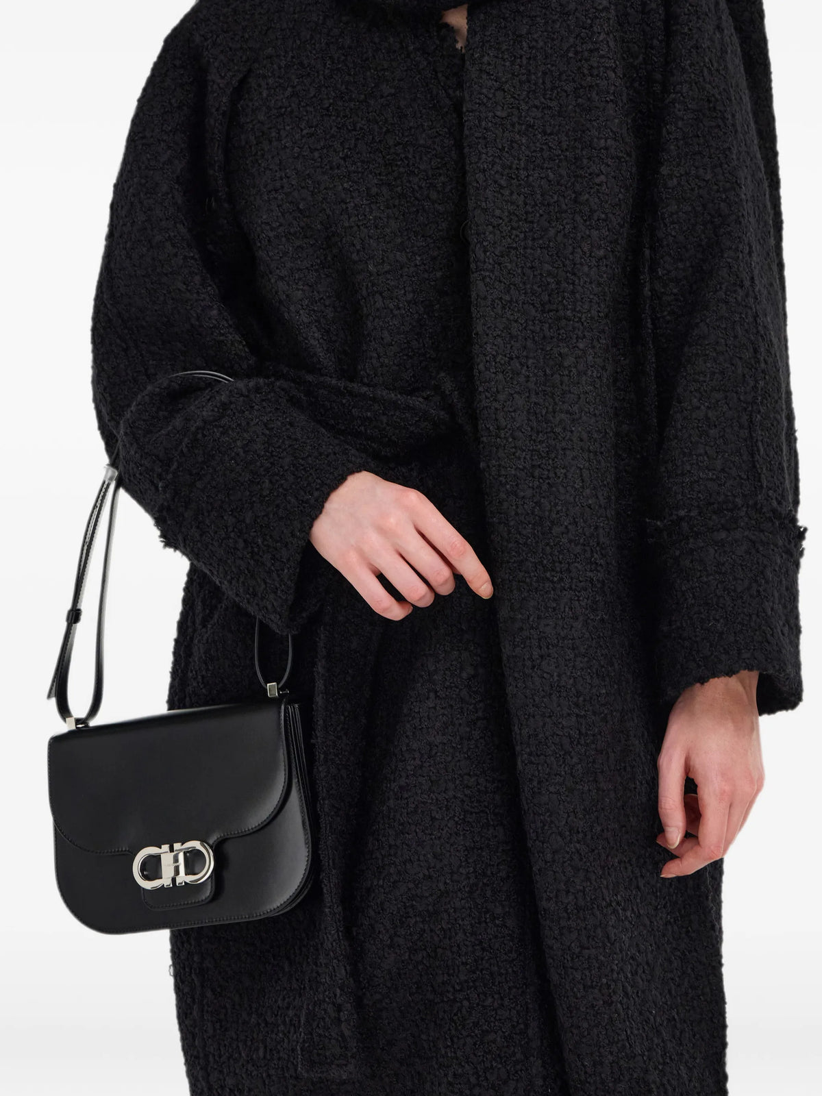 Double Gancini north-south crossbody bag (XS)