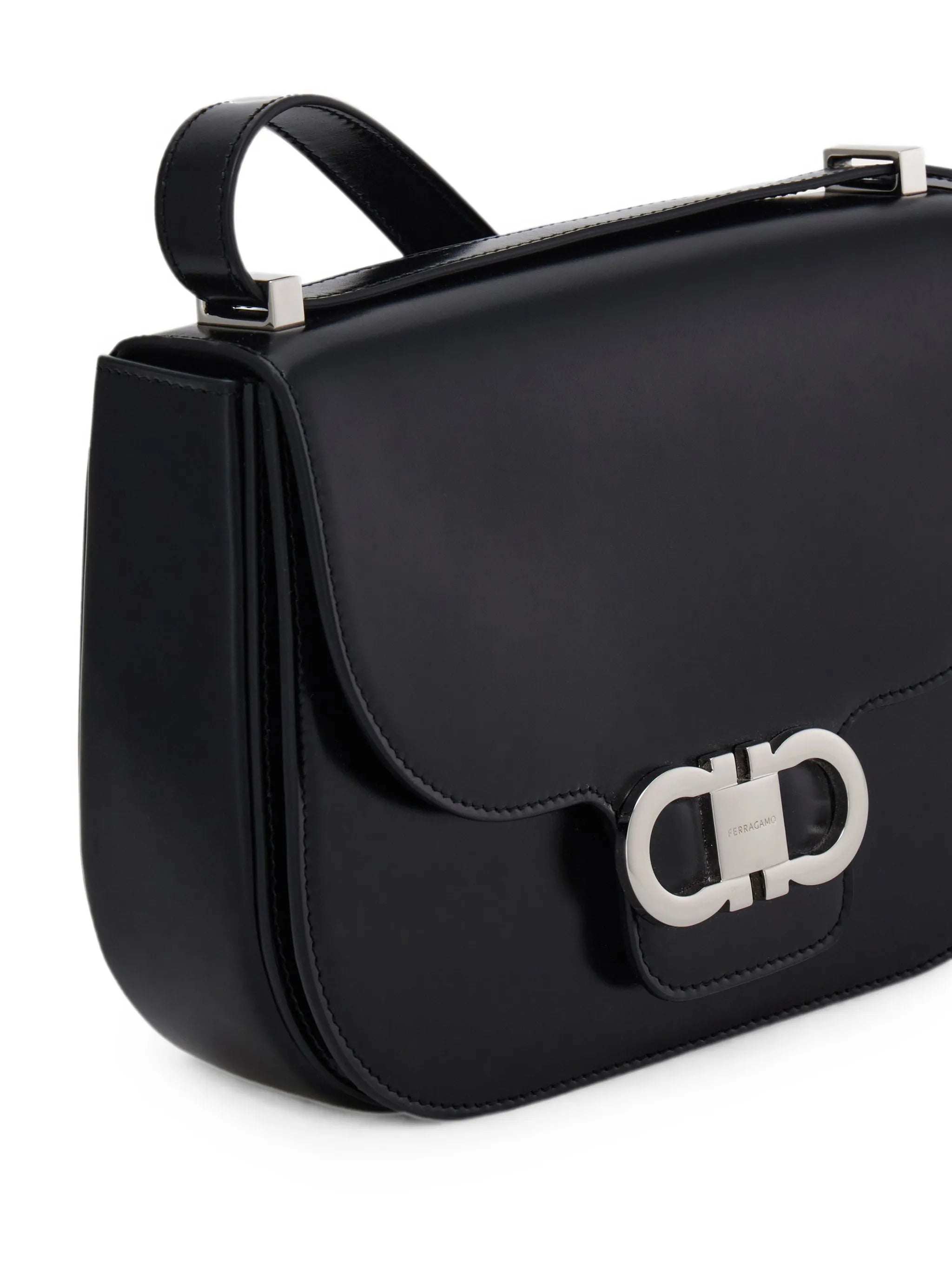 Double Gancini north-south crossbody bag (XS)