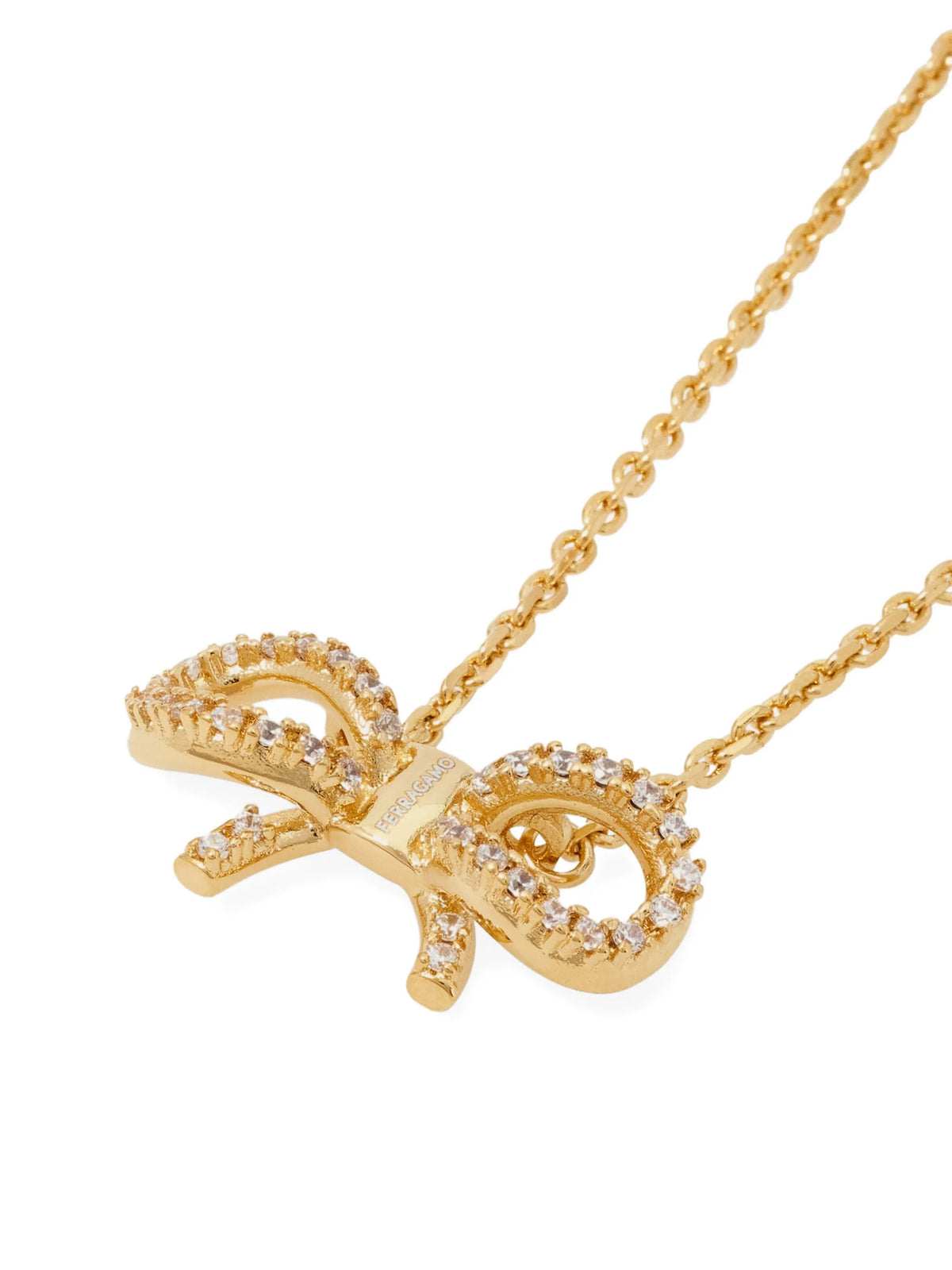 crystal-embellished bow necklace