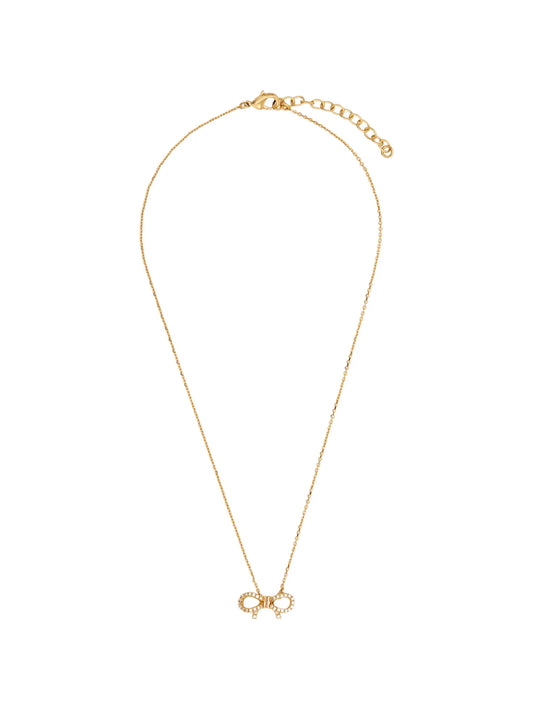 crystal-embellished bow necklace