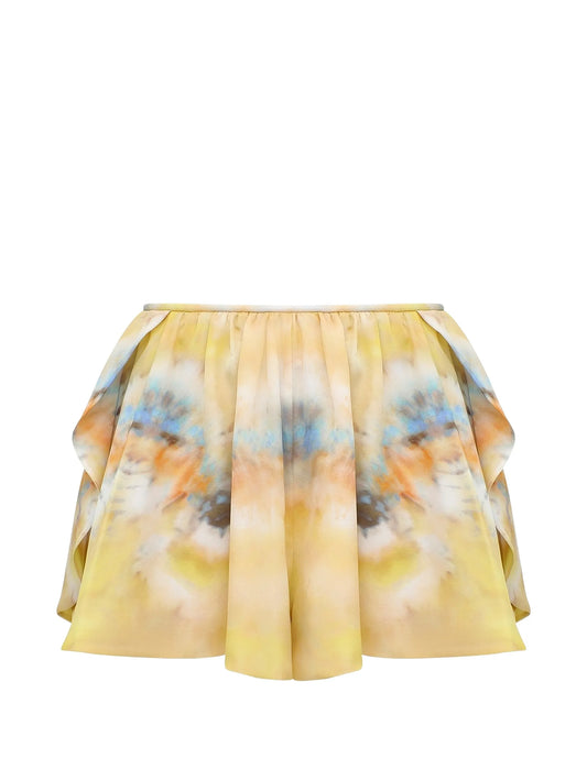 Alchemy tie-dye ruffled shorts