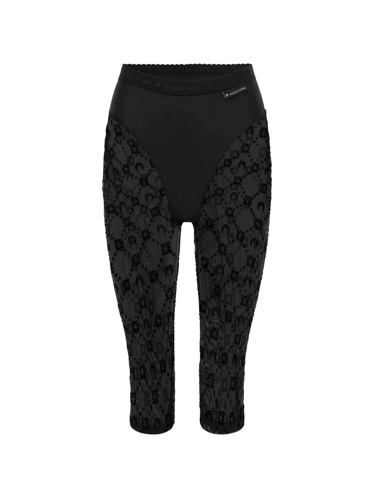 Moonogram mesh flock capris