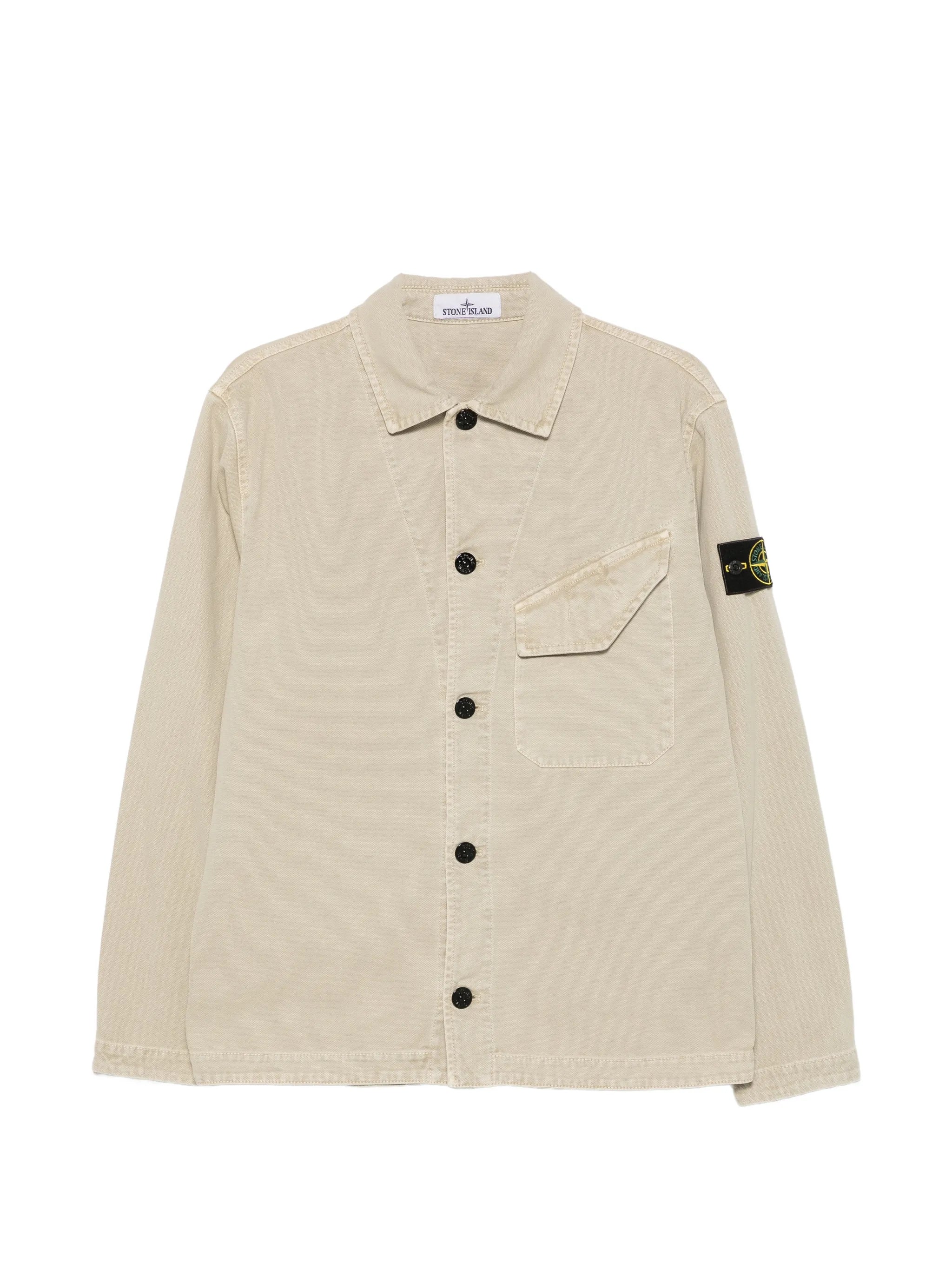 logo-patch chest-pocket shirt jacket