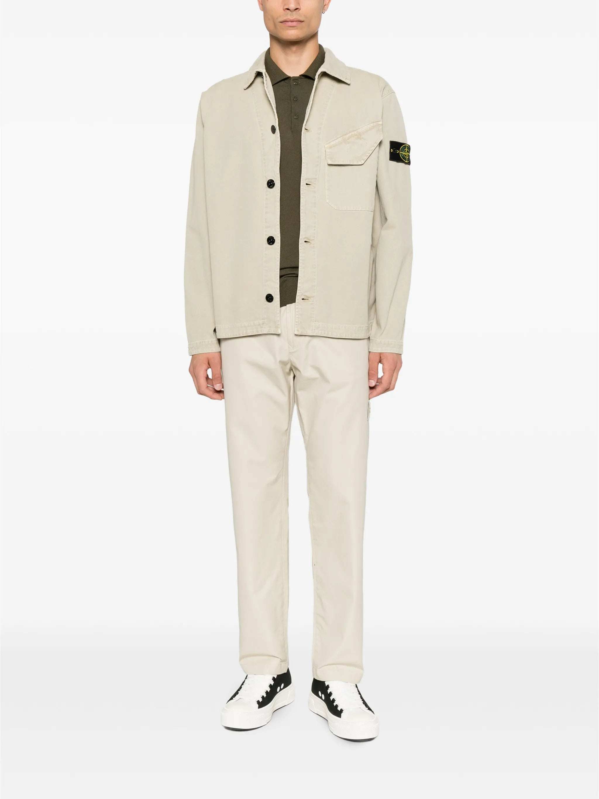 logo-patch chest-pocket shirt jacket