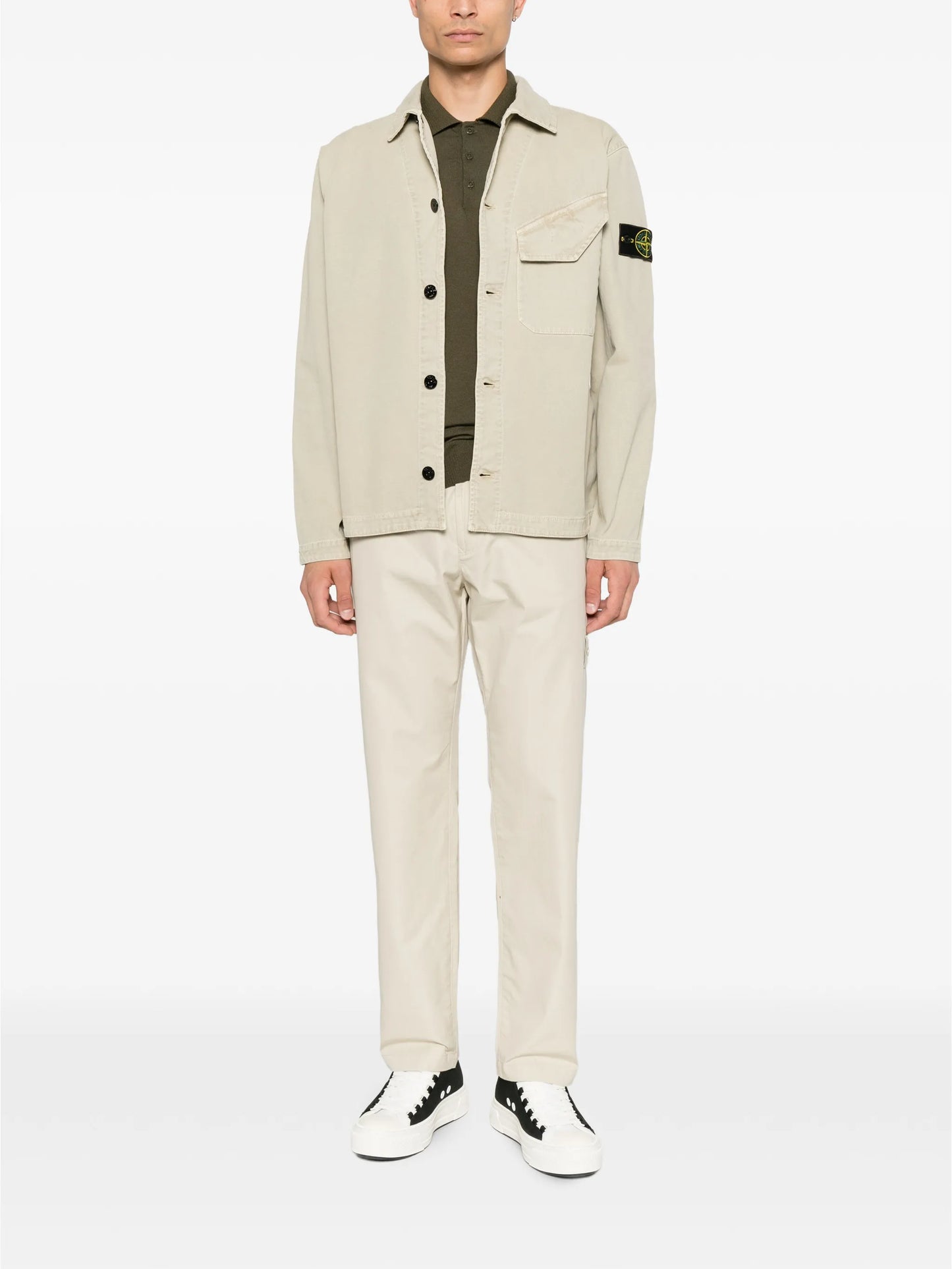 logo-patch chest-pocket shirt jacket