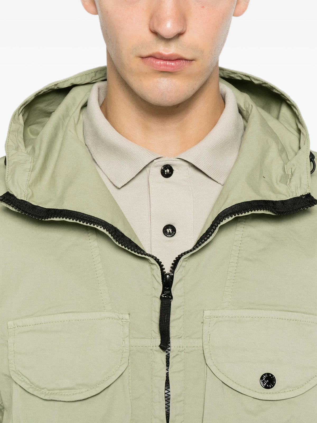 1200004 stretch organic cotton twill overshirt