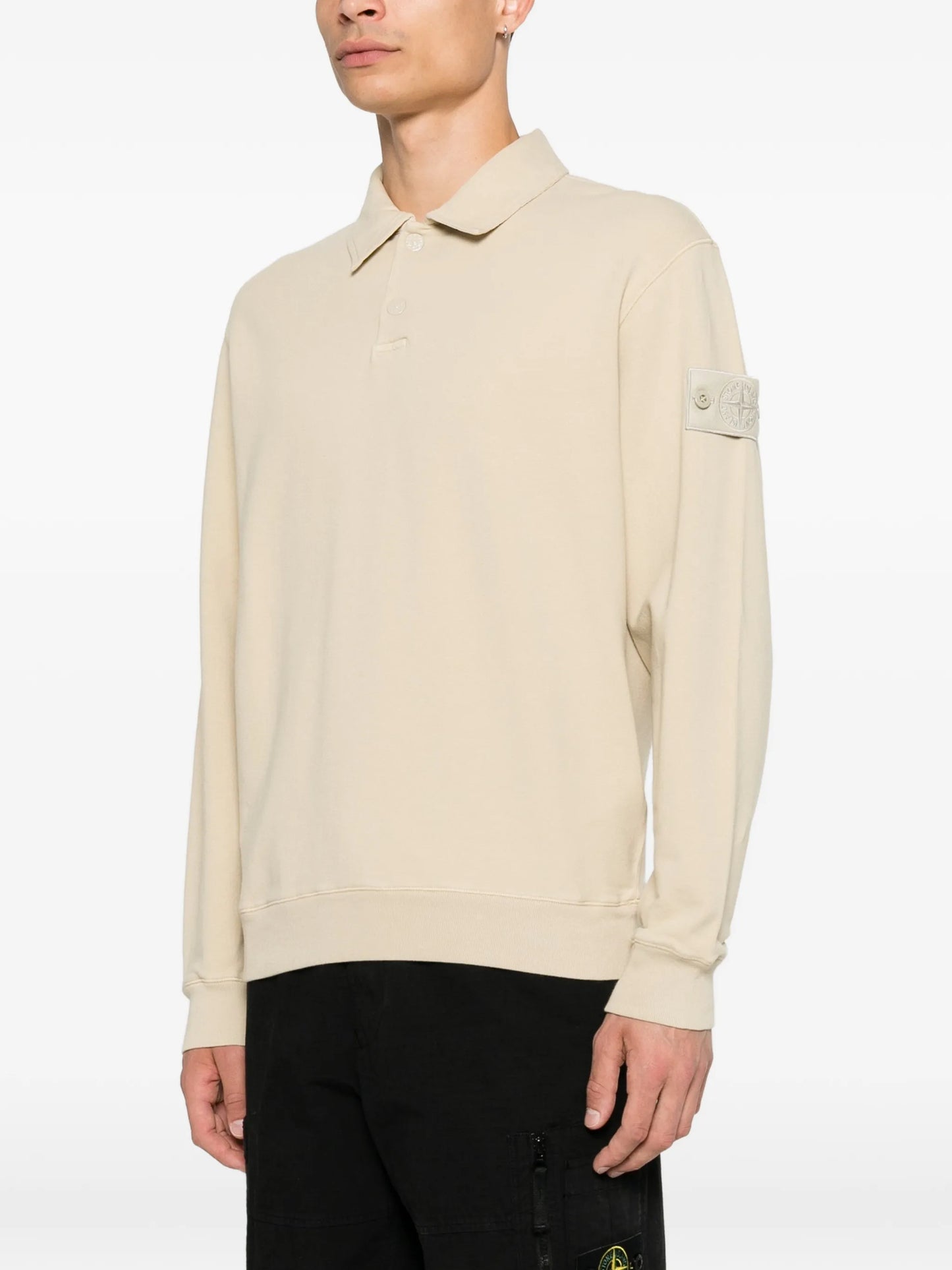 logo-patch long-sleeve polo shirt
