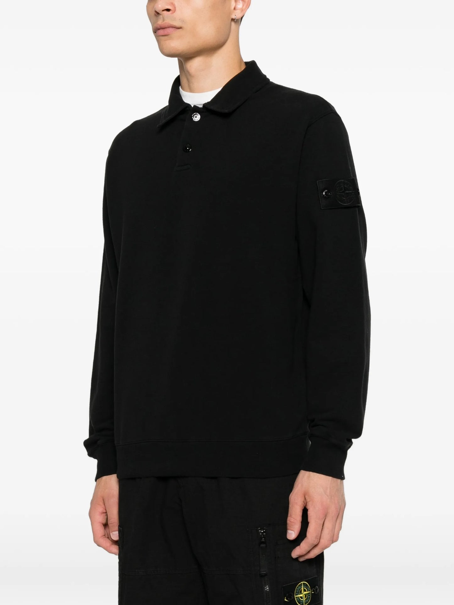logo-patch long-sleeve polo shirt