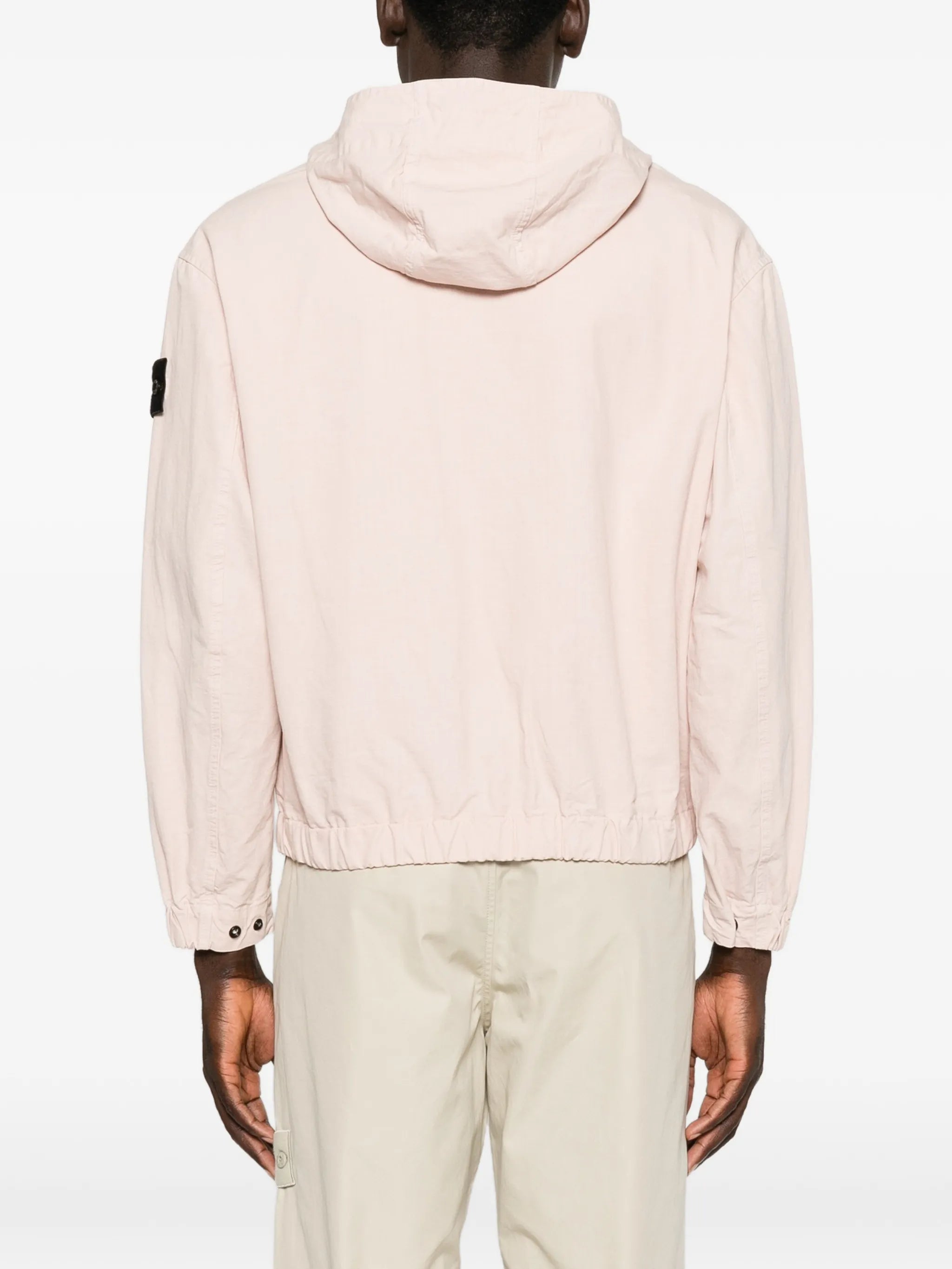 zip-fastening hooded jacket