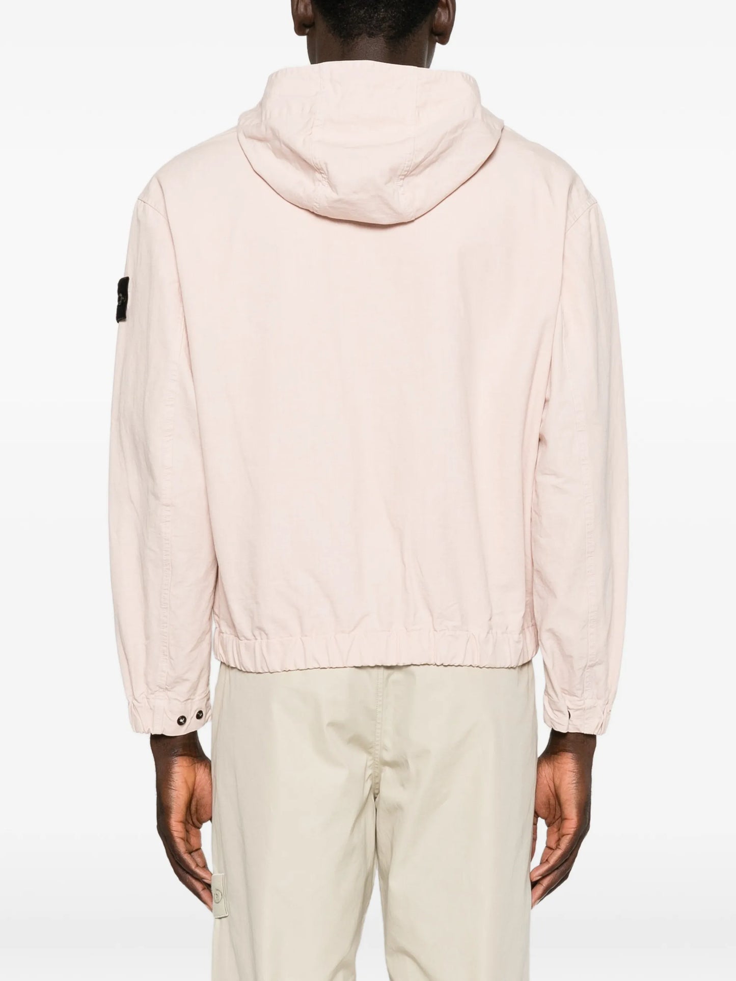 zip-fastening hooded jacket