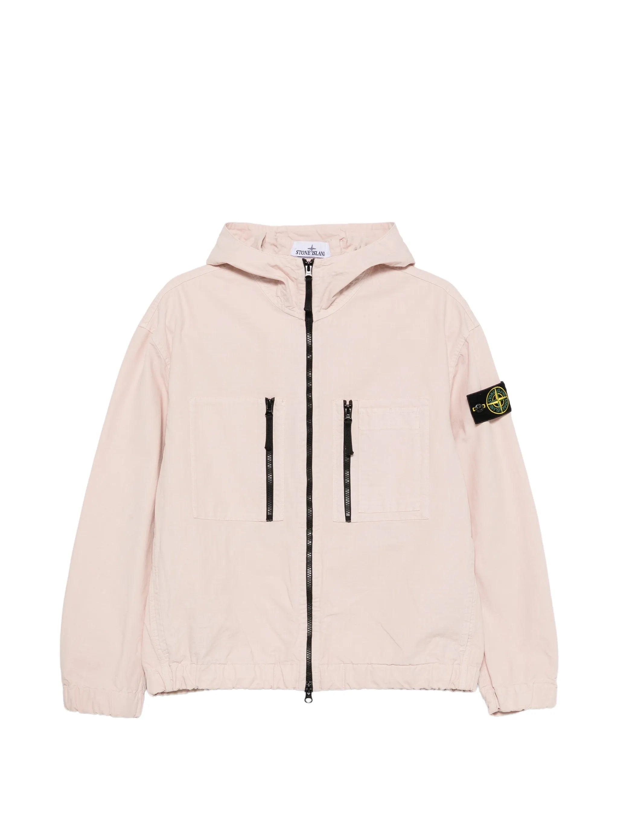 zip-fastening hooded jacket