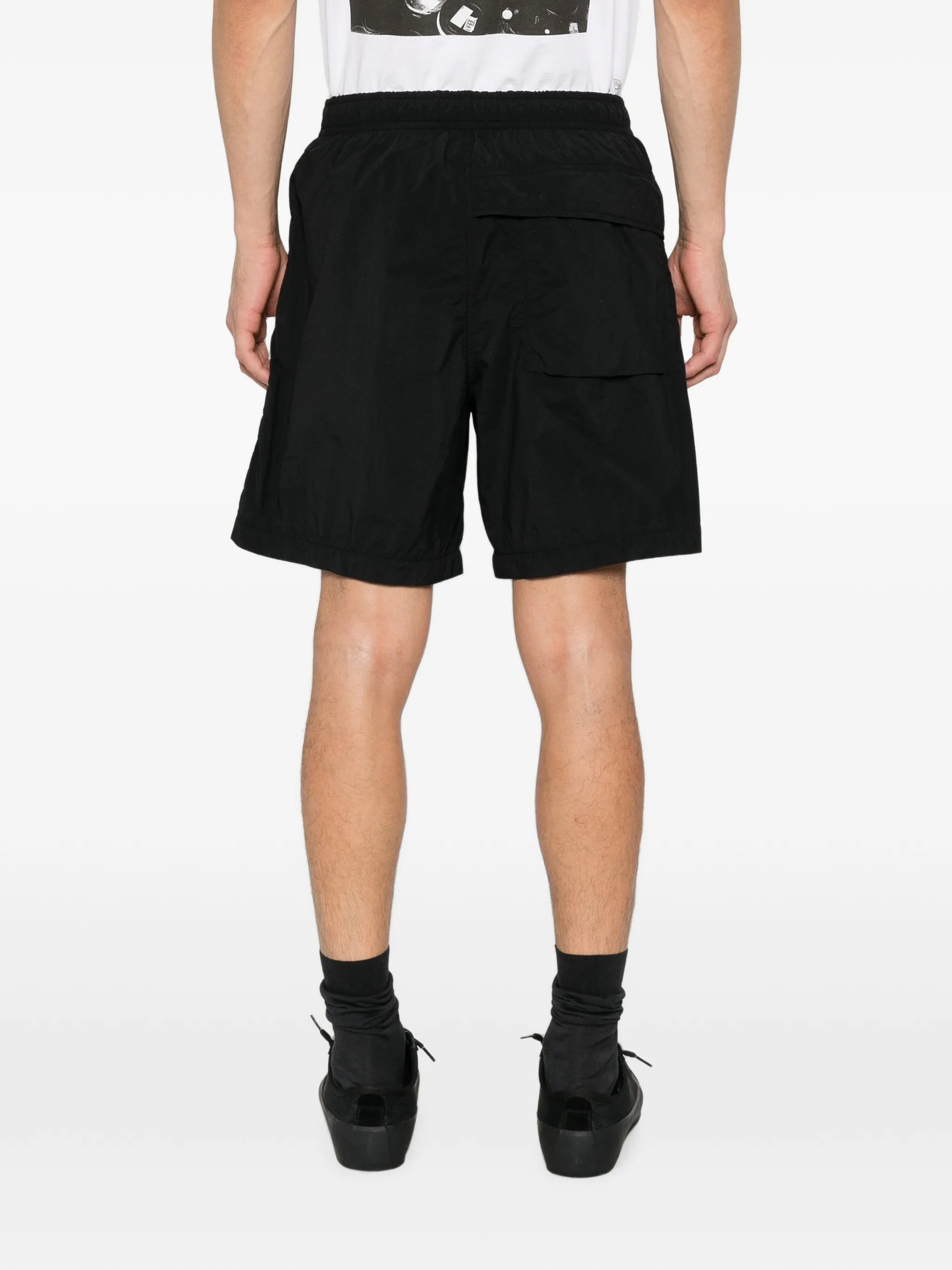 elasticated-waistband logo track shorts