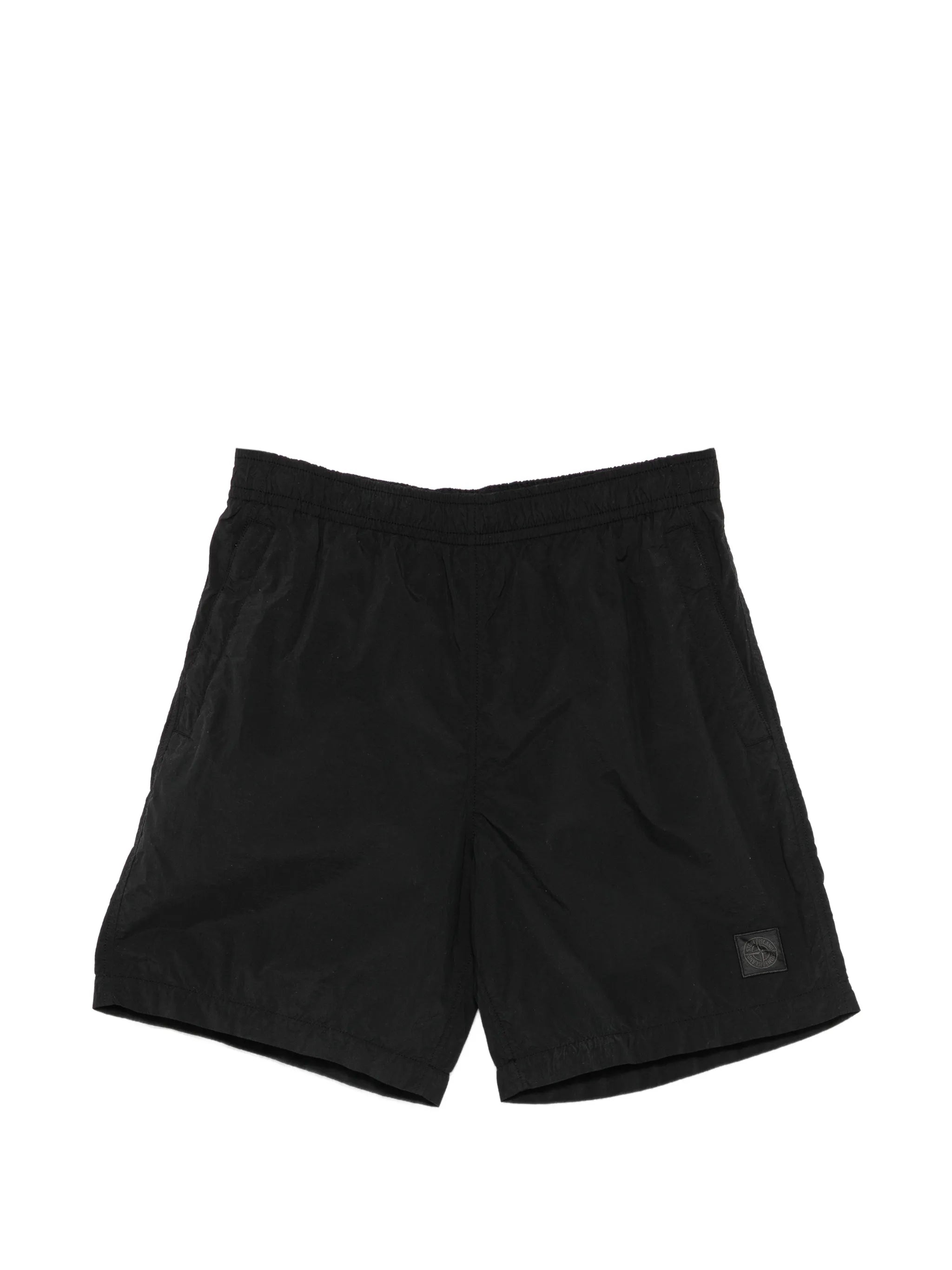 elasticated-waistband logo track shorts
