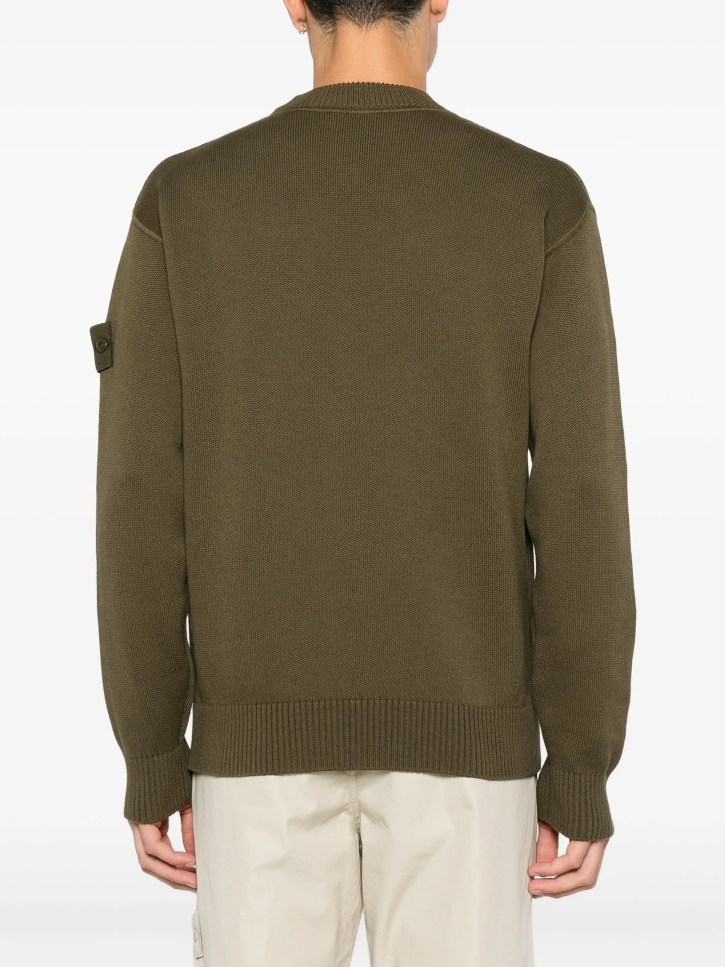 logo-patch crew-neck sweater
