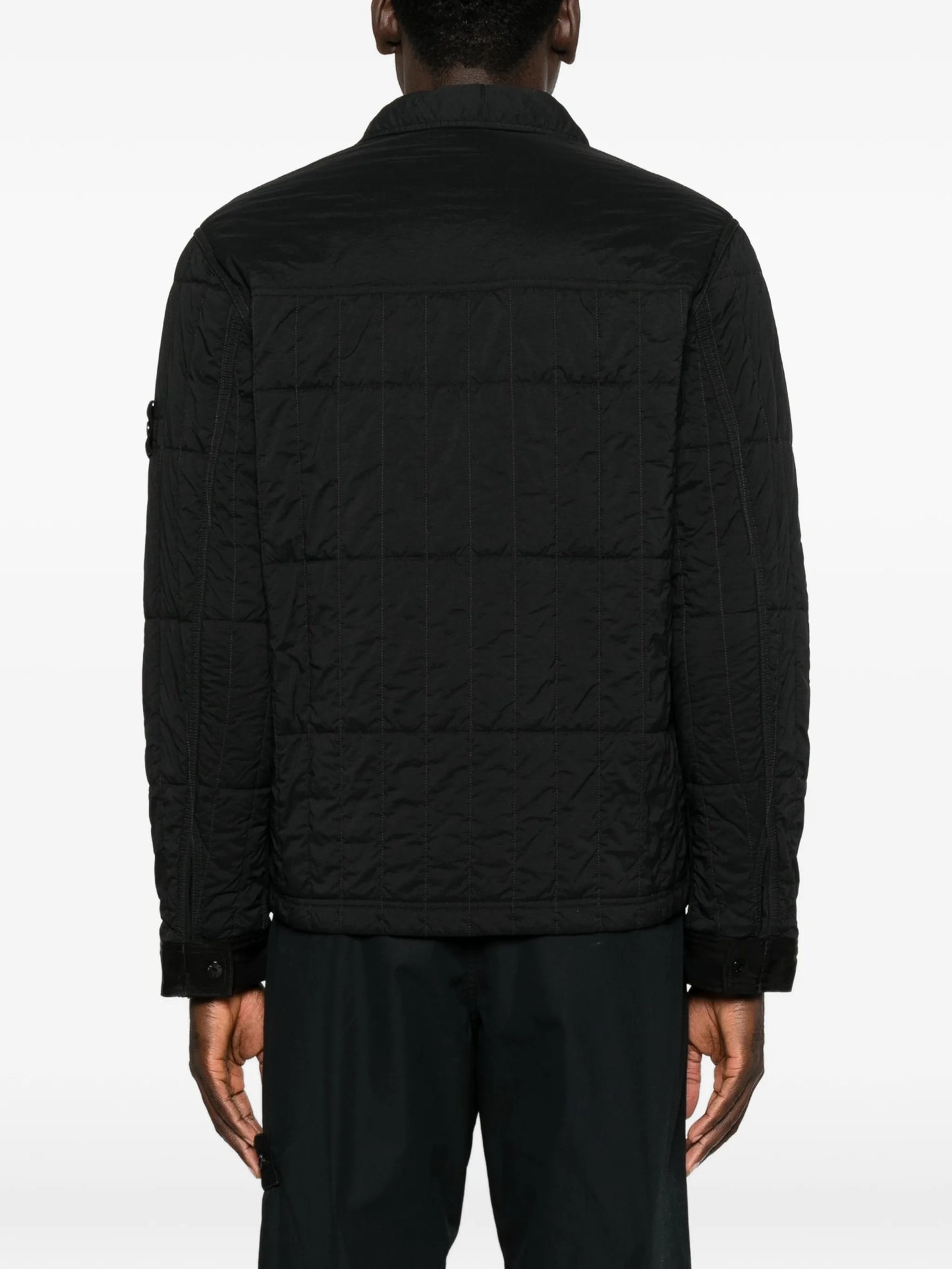 zip-fastening quilted overshirt