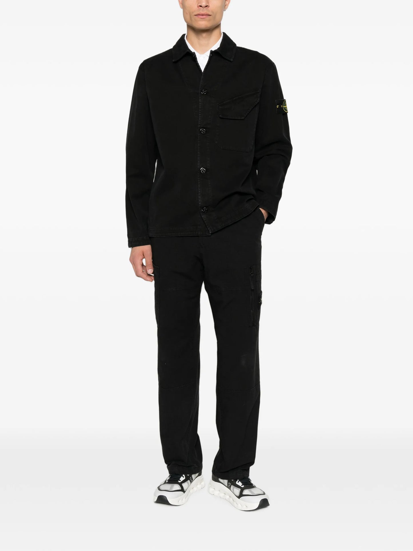 logo-patch chest-pocket shirt jacket