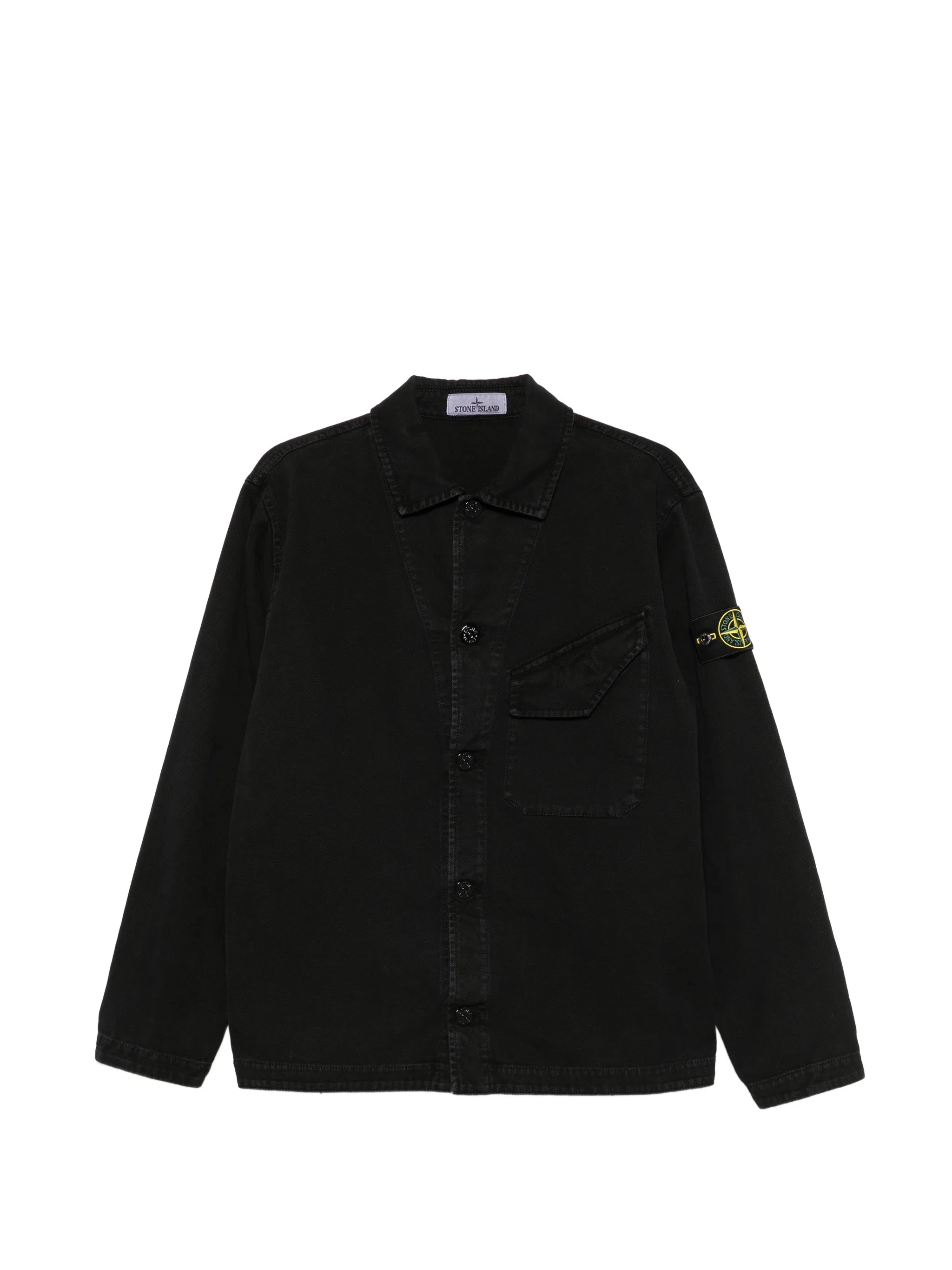logo-patch chest-pocket shirt jacket