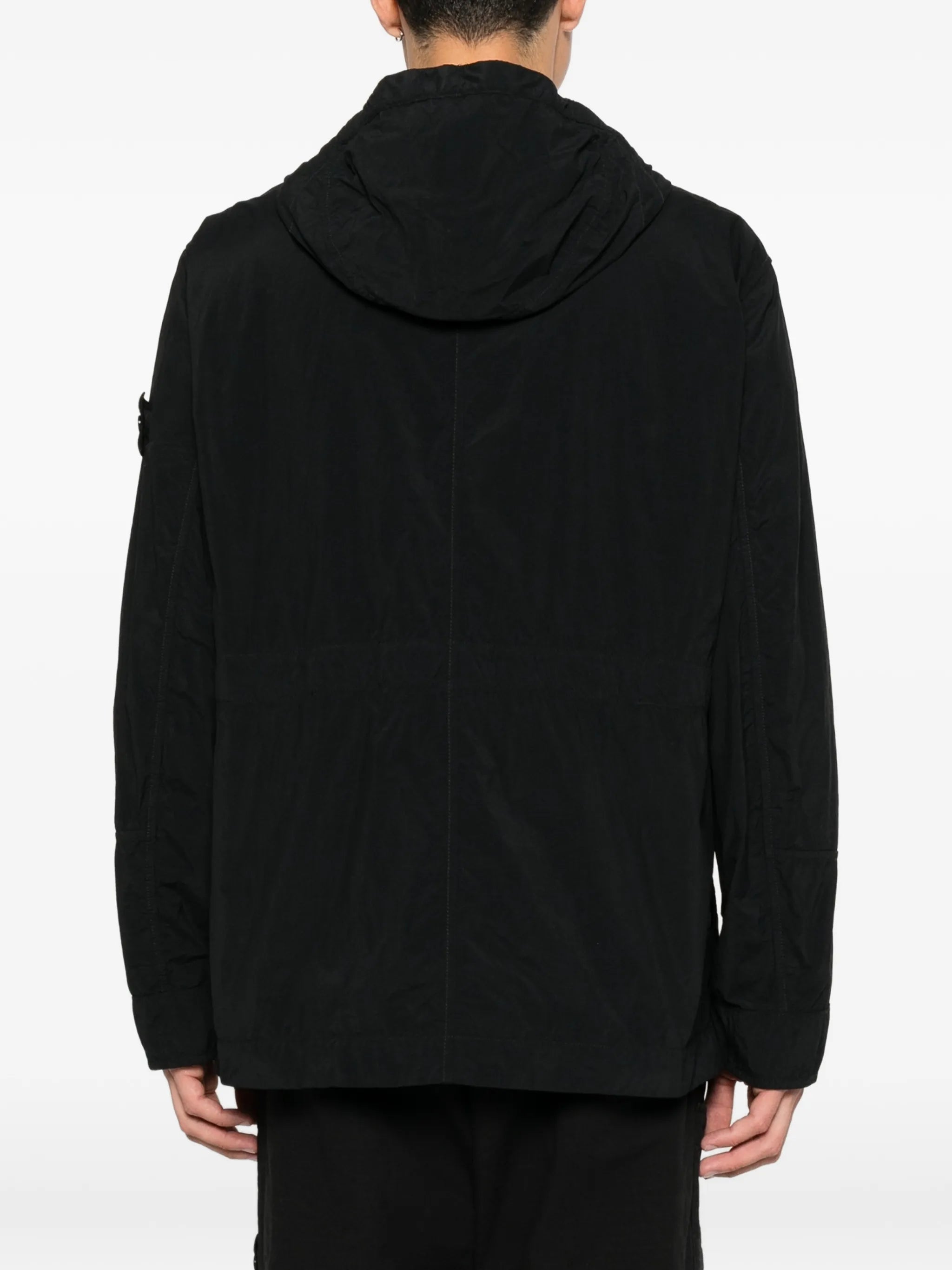 hooded logo-patch parka