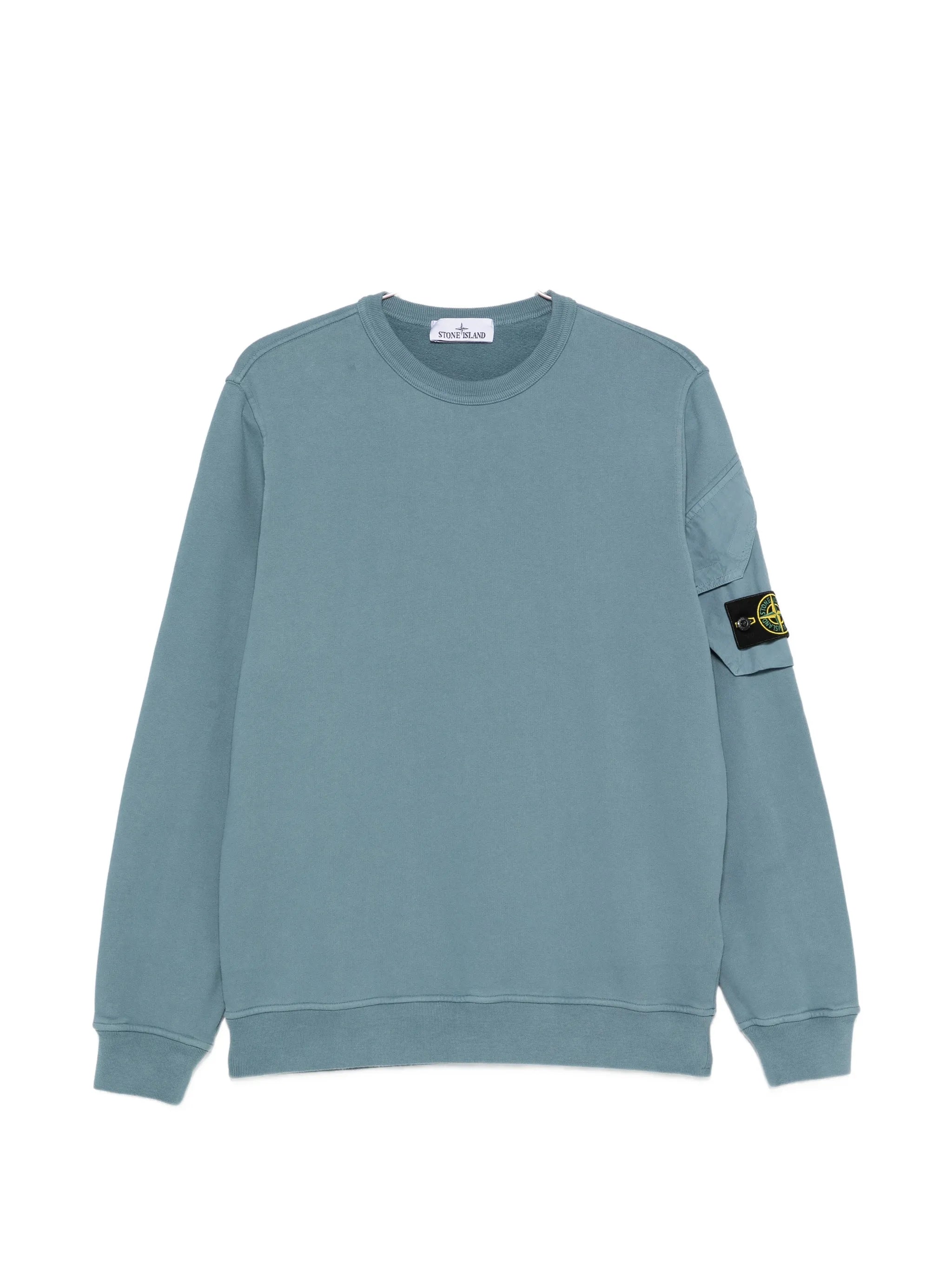 logo-patch sleeve-pocket sweatshirt