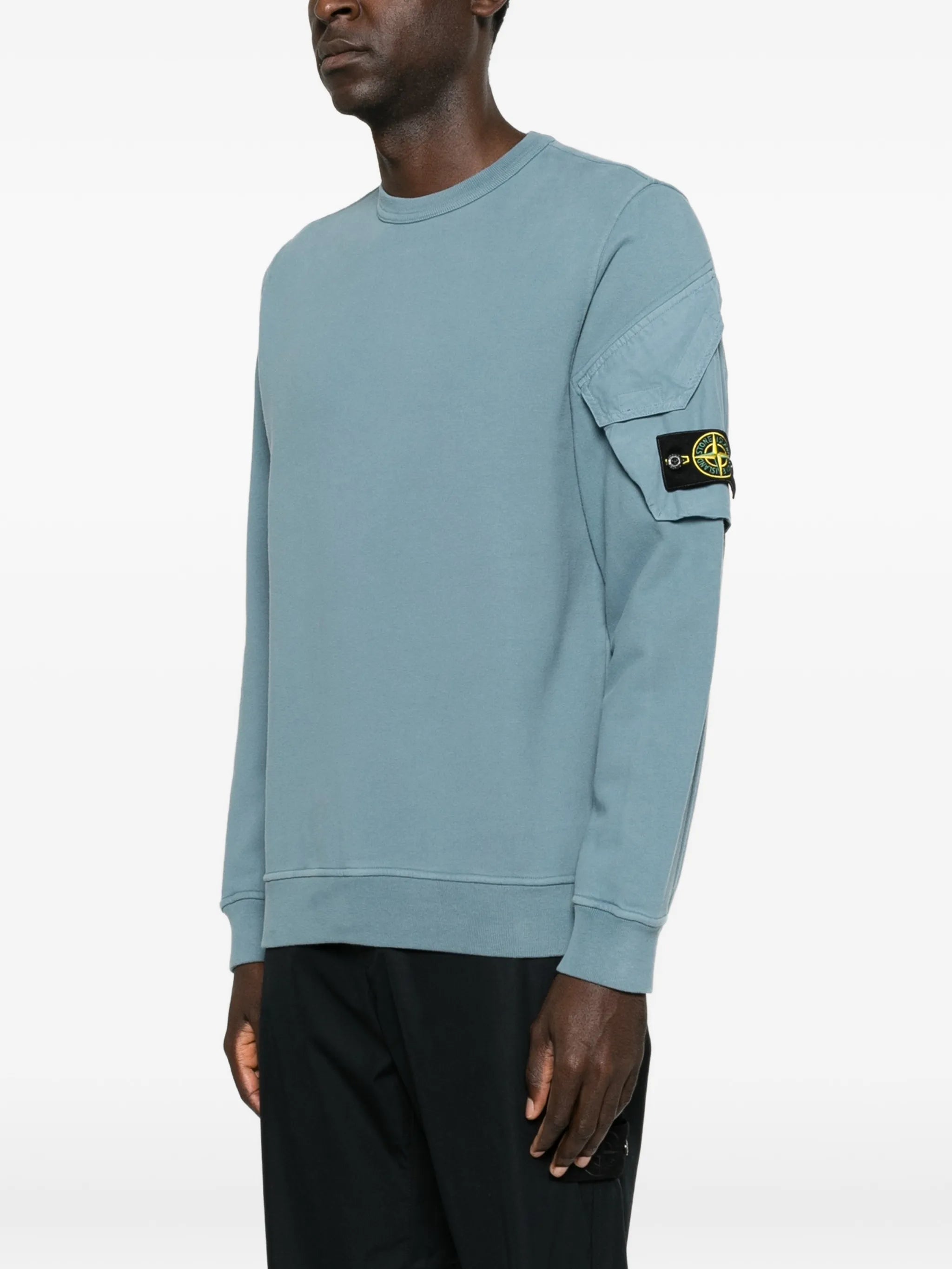 logo-patch sleeve-pocket sweatshirt