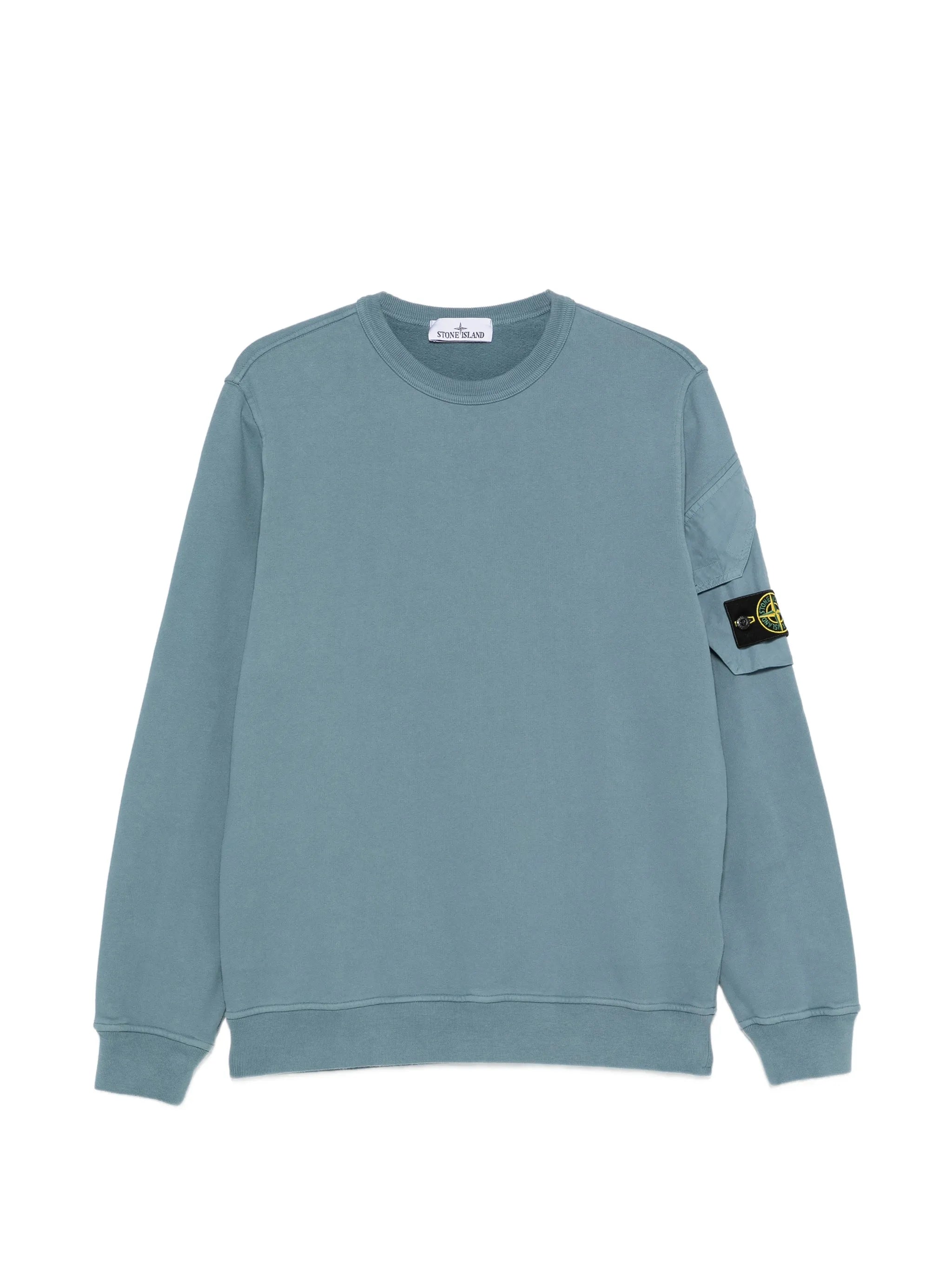 logo-patch sleeve-pocket sweatshirt