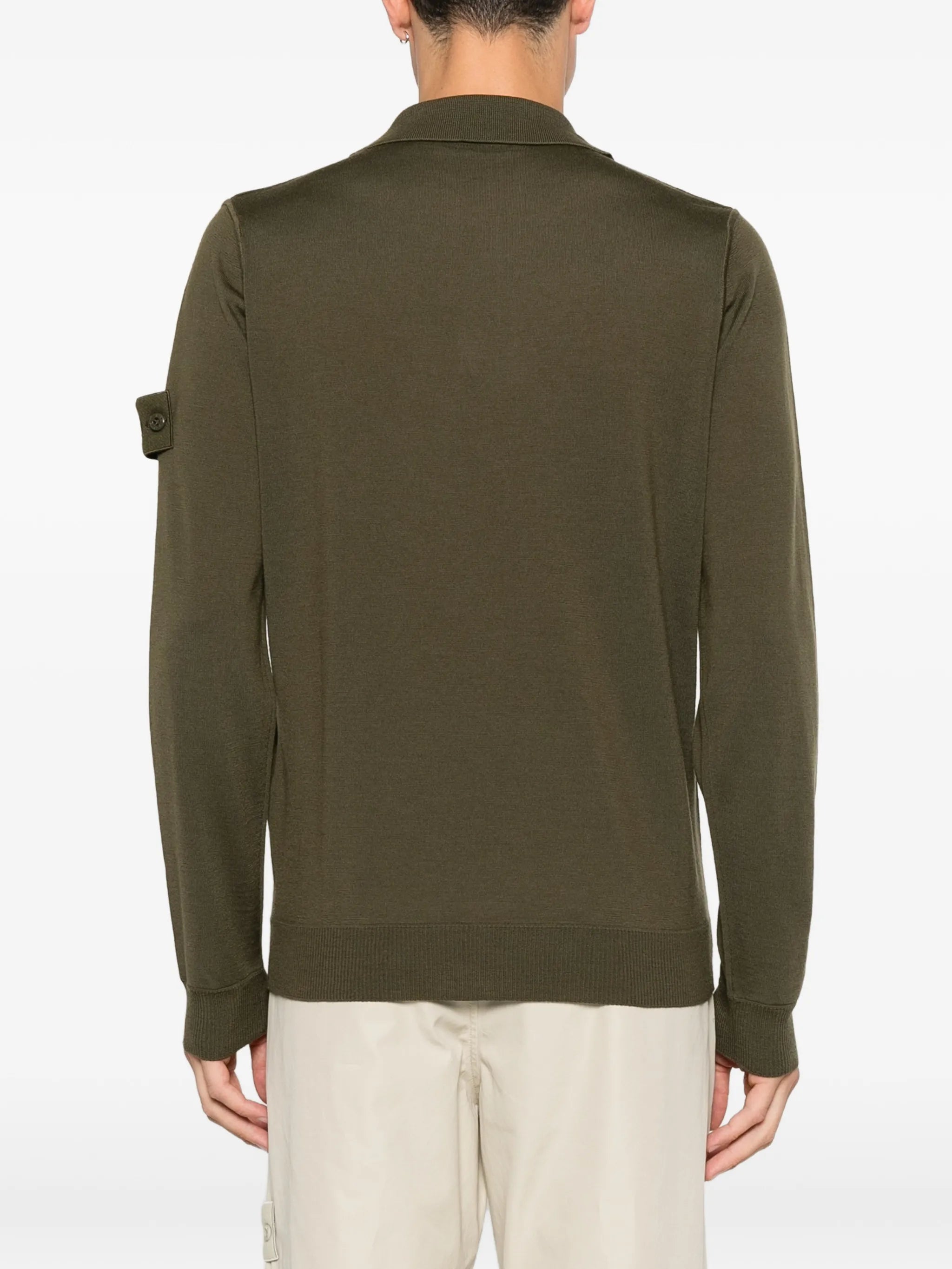 logo-patch long-sleeve polo shirt