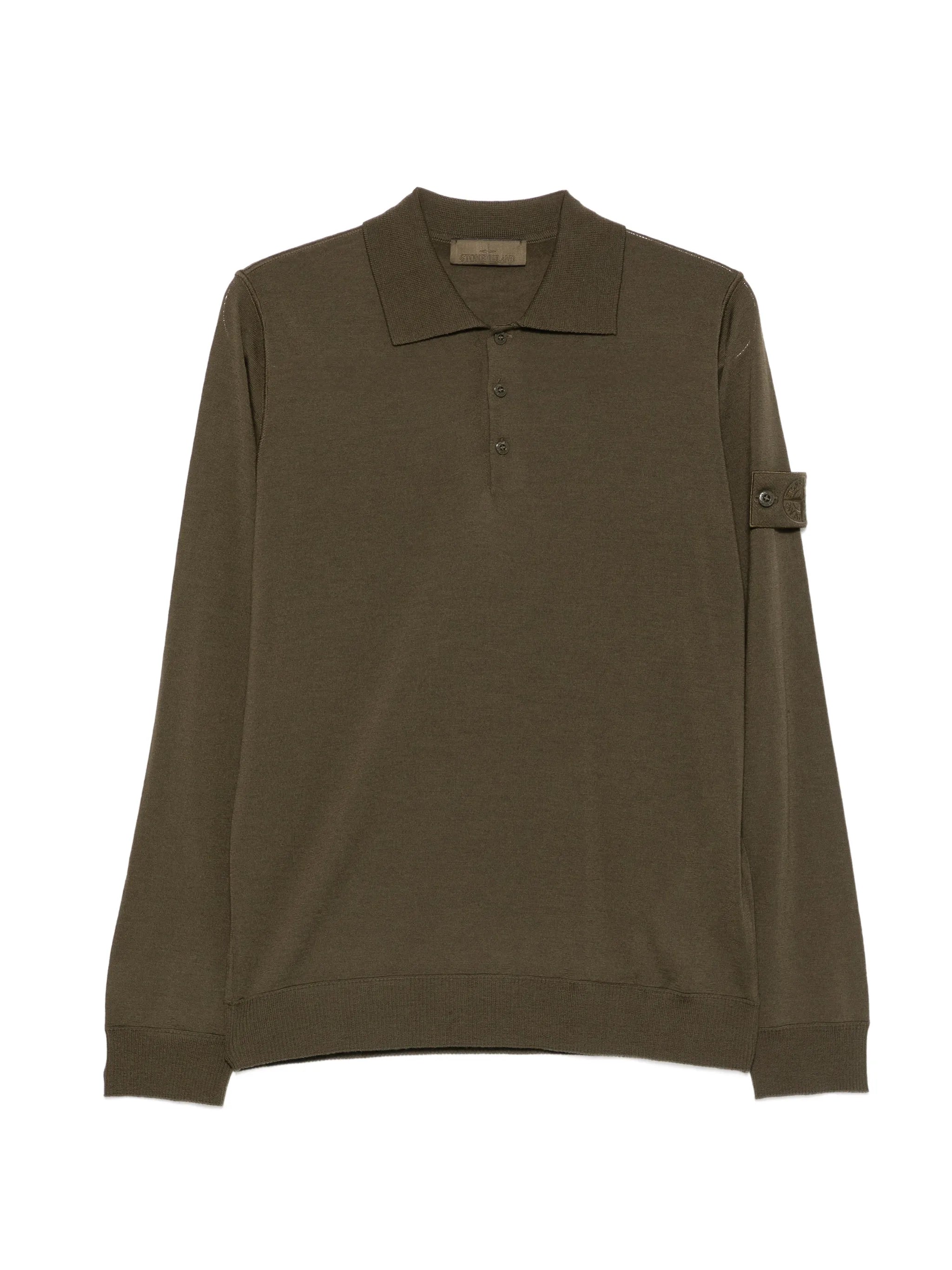 logo-patch long-sleeve polo shirt