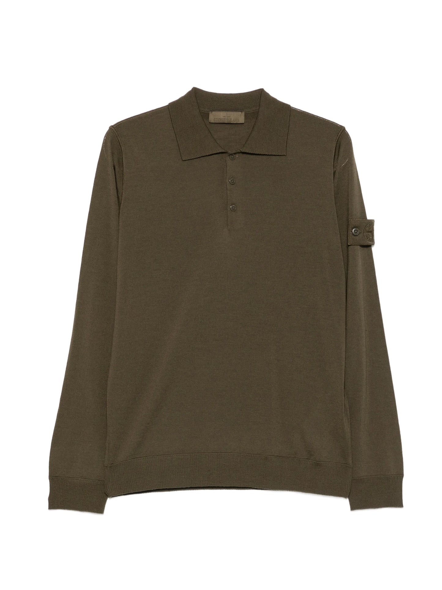logo-patch long-sleeve polo shirt