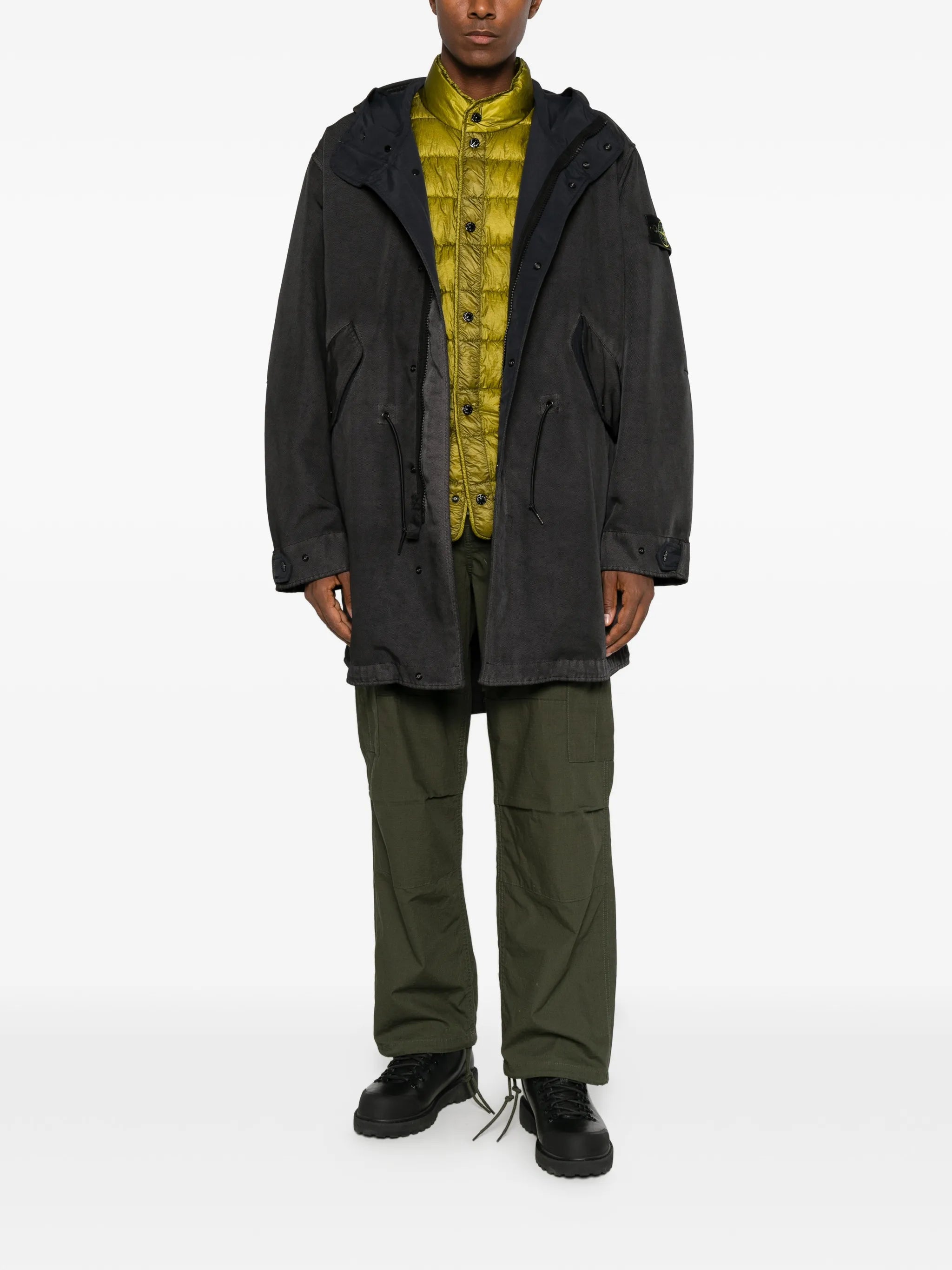 check-print reversible parka