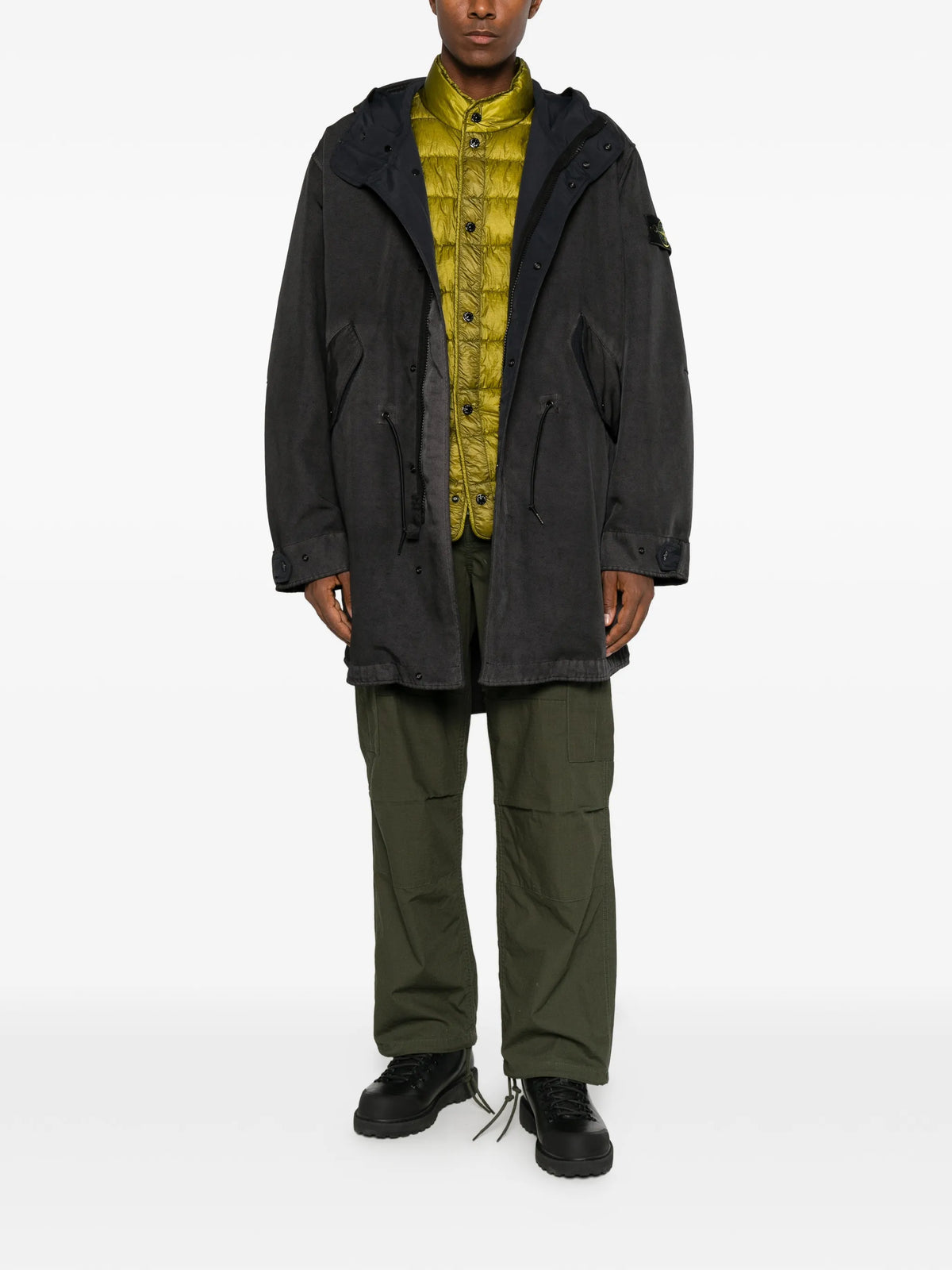 check-print reversible parka