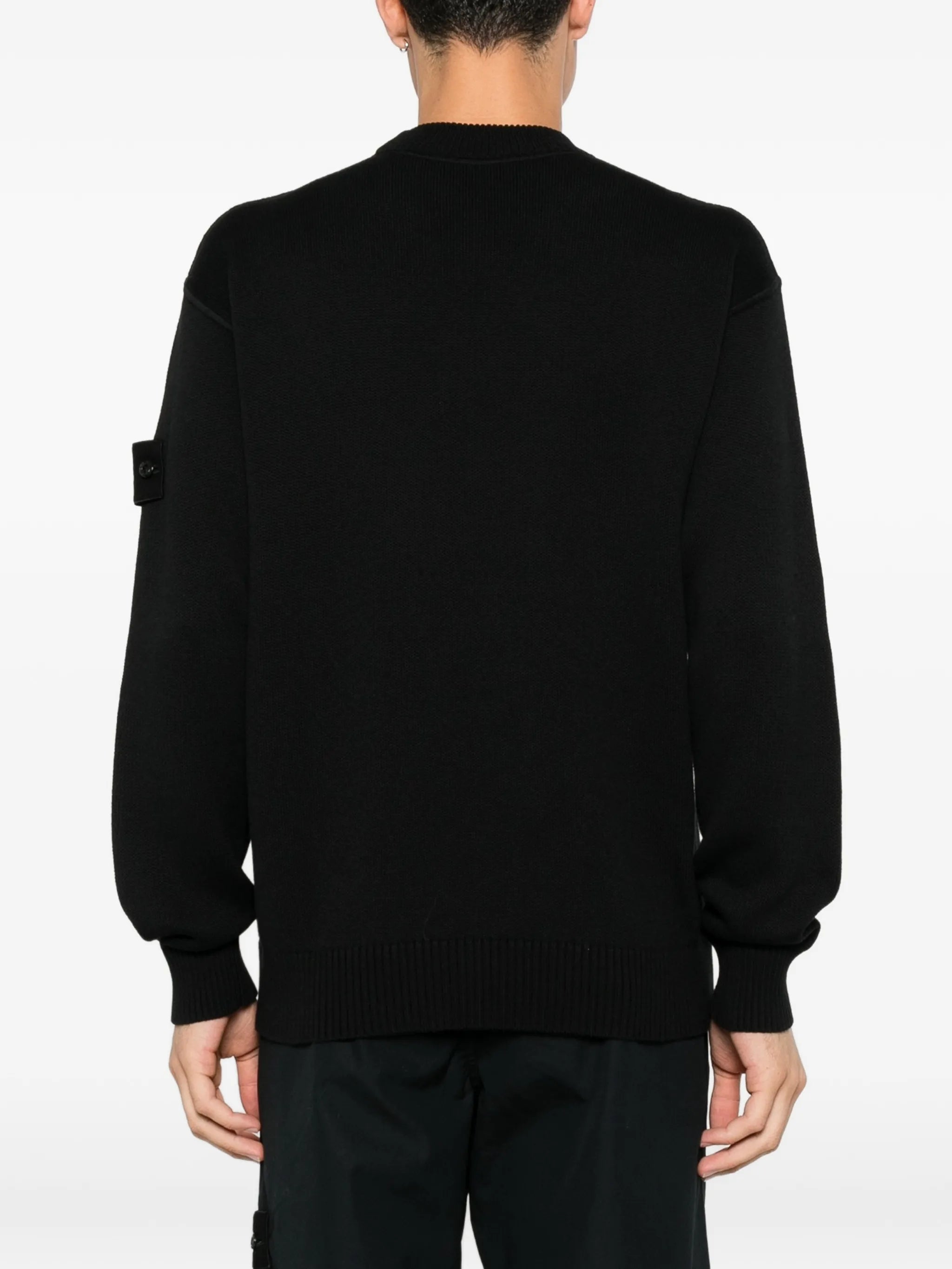 logo-patch crew-neck sweater