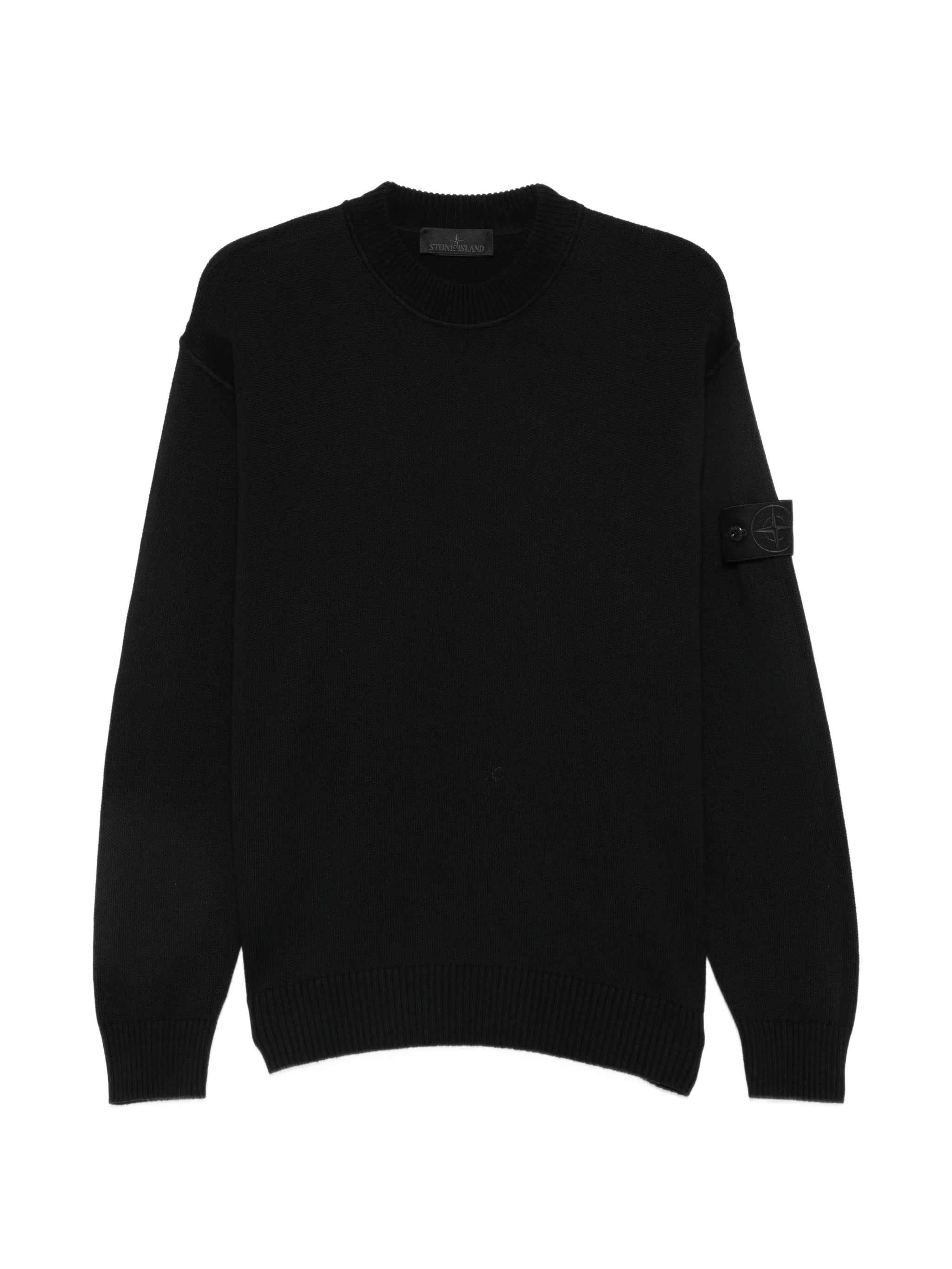 logo-patch crew-neck sweater