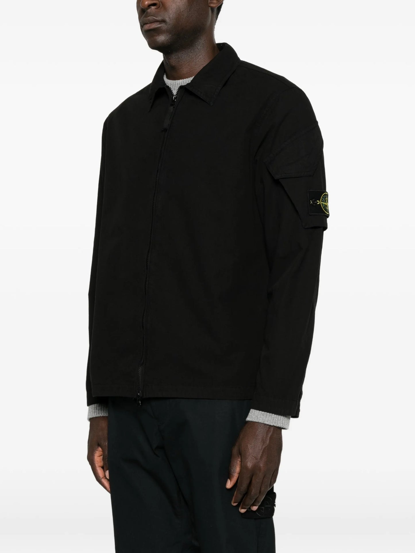 zip-fastening overshirt