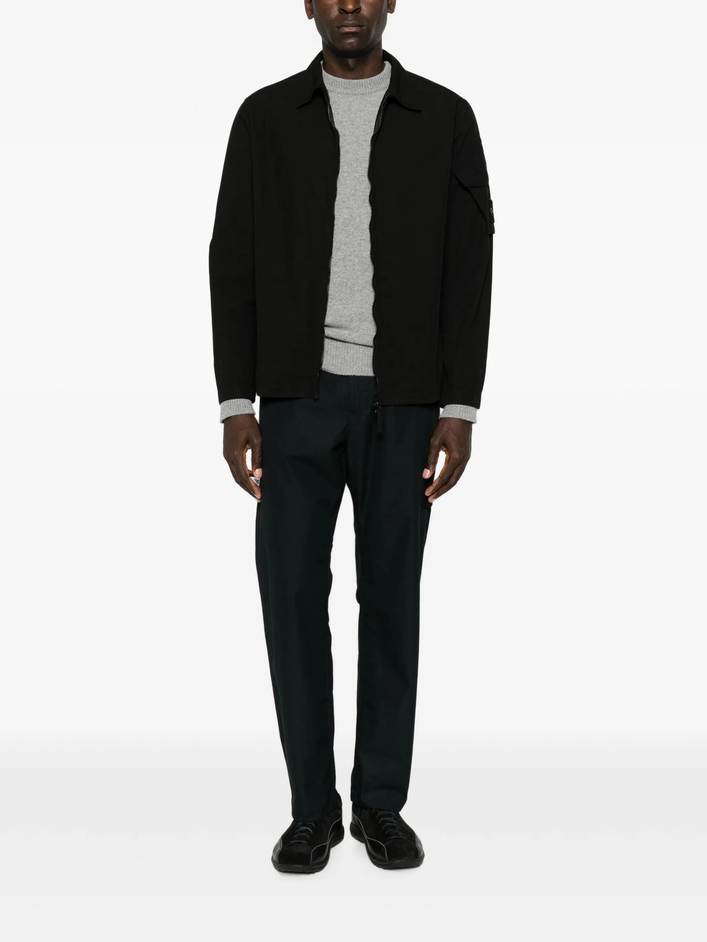 zip-fastening overshirt