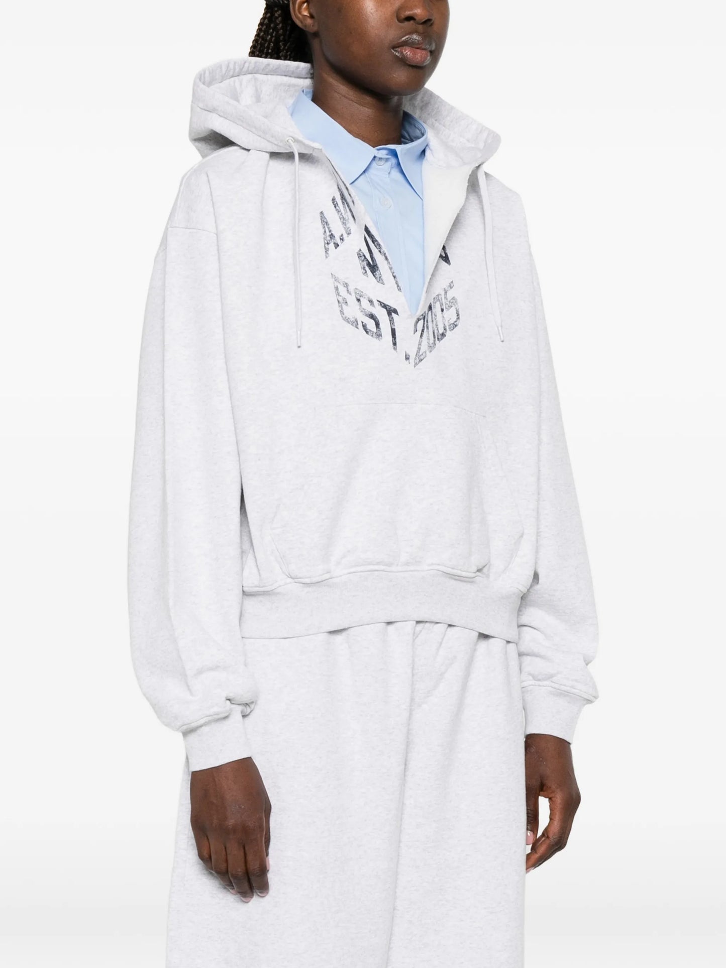 logo-print cropped hoodie