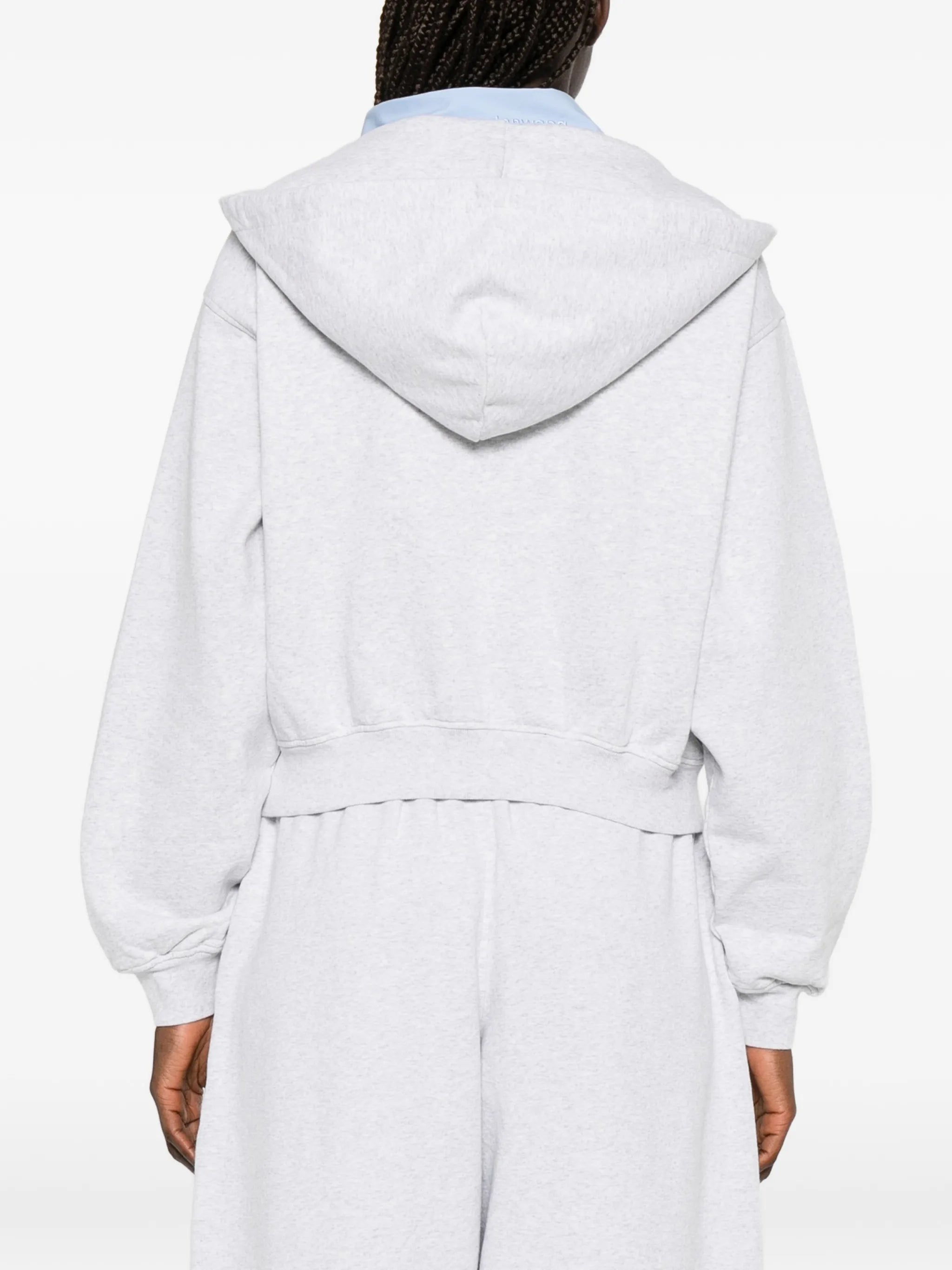 logo-print cropped hoodie