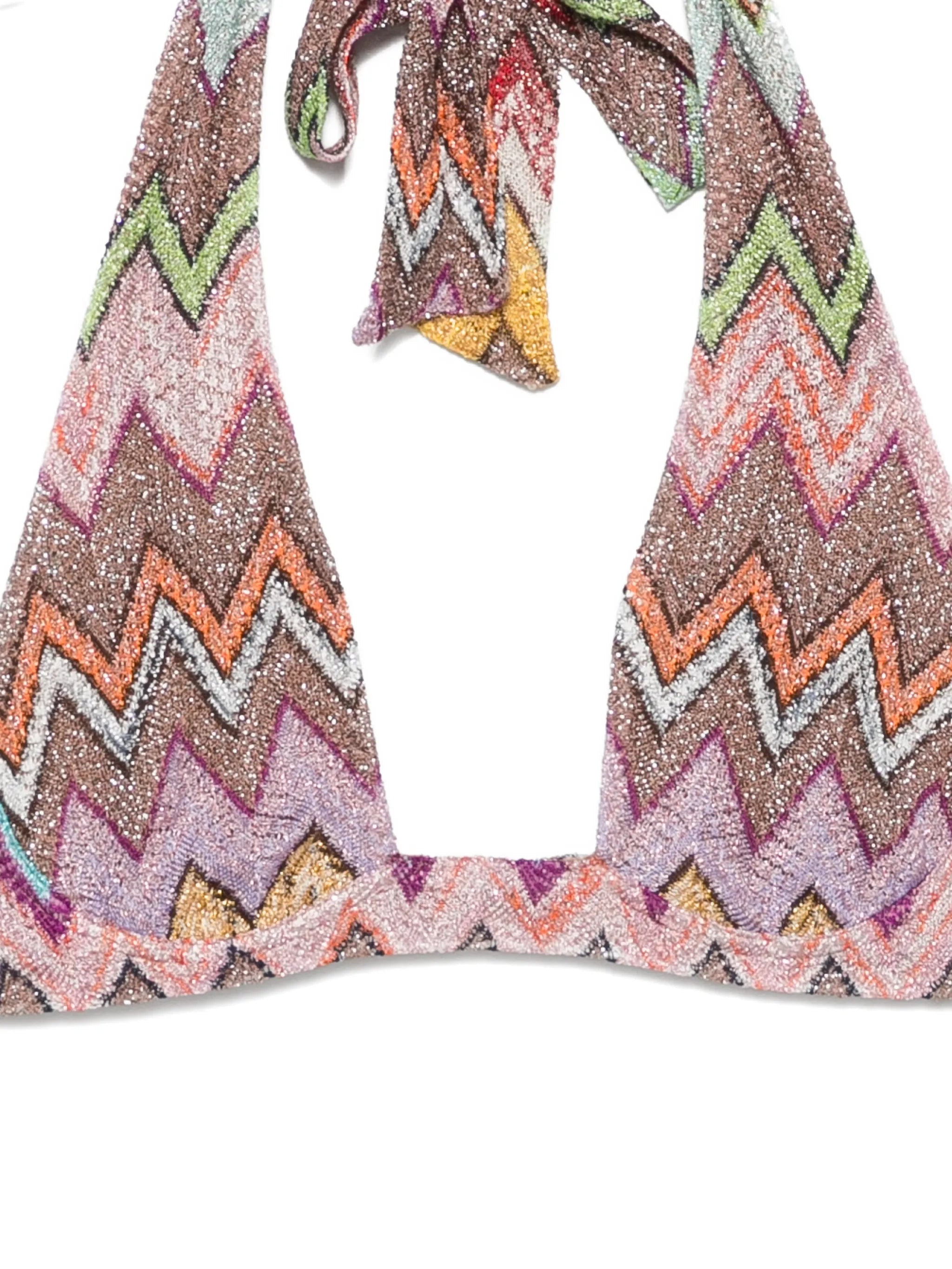underwire bikini in lamé with macro Zigzag pattern
