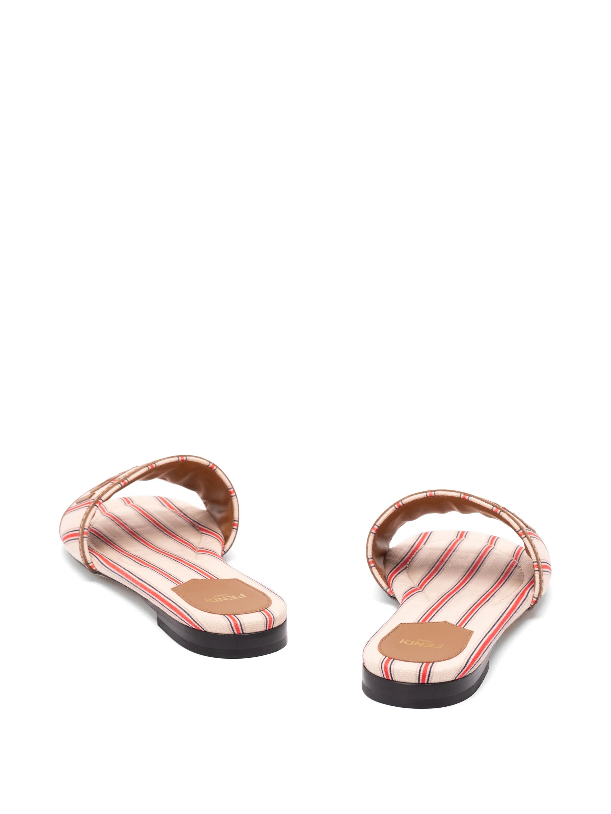 Sunshine striped logo-patch flat sandals