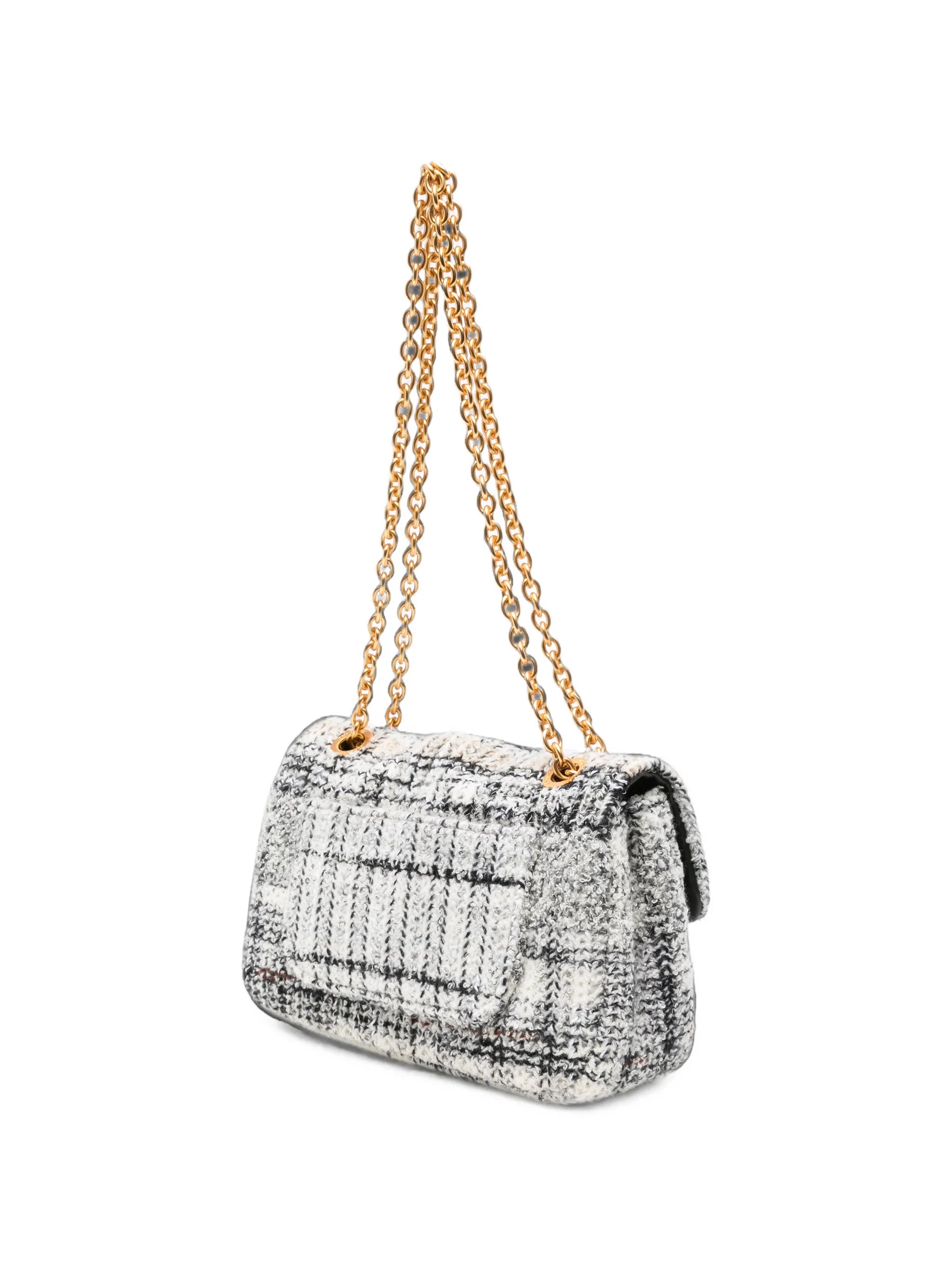 Caperdoni check knitted shoulder bag