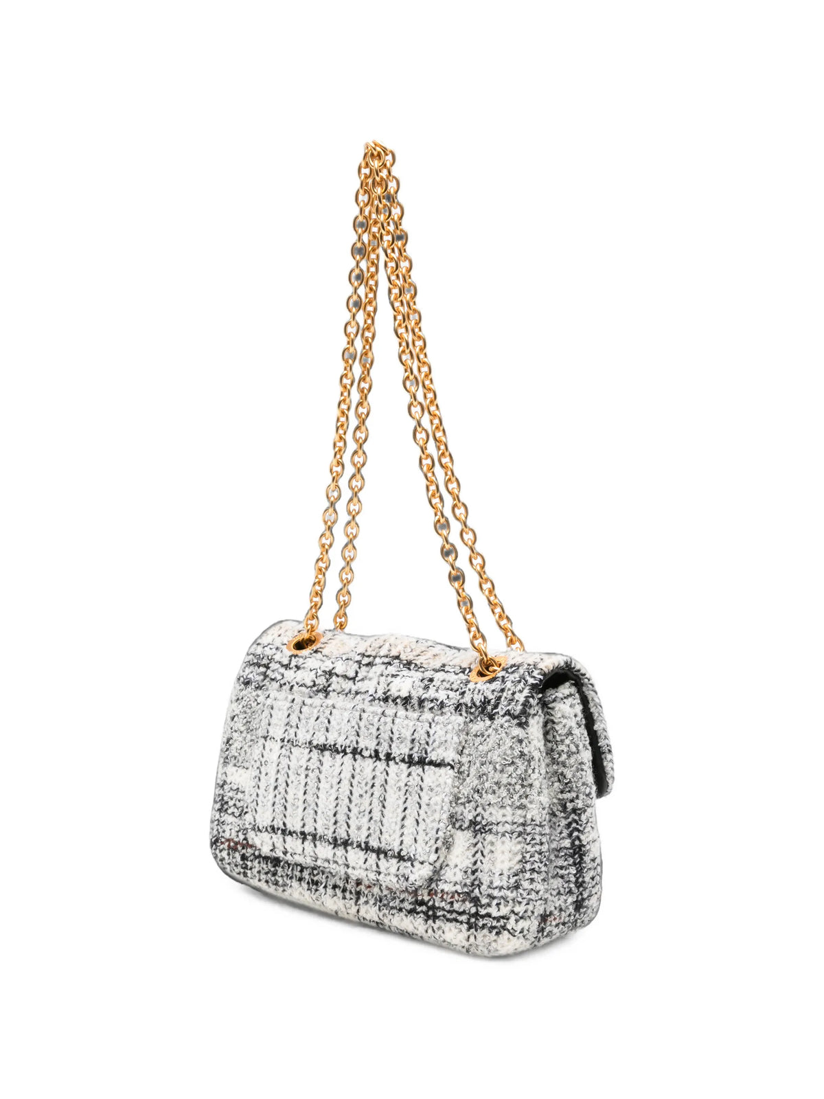 Caperdoni check knitted shoulder bag