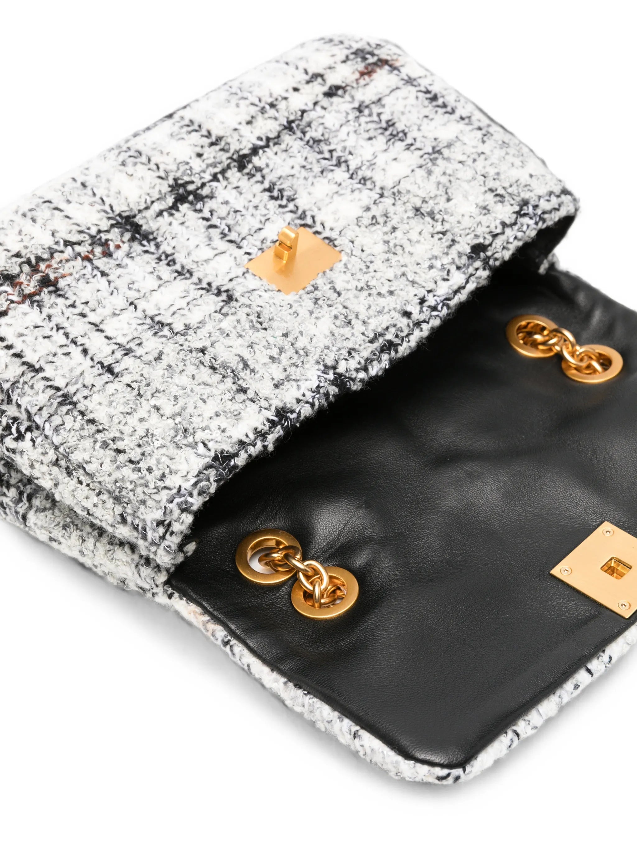 Caperdoni check knitted shoulder bag