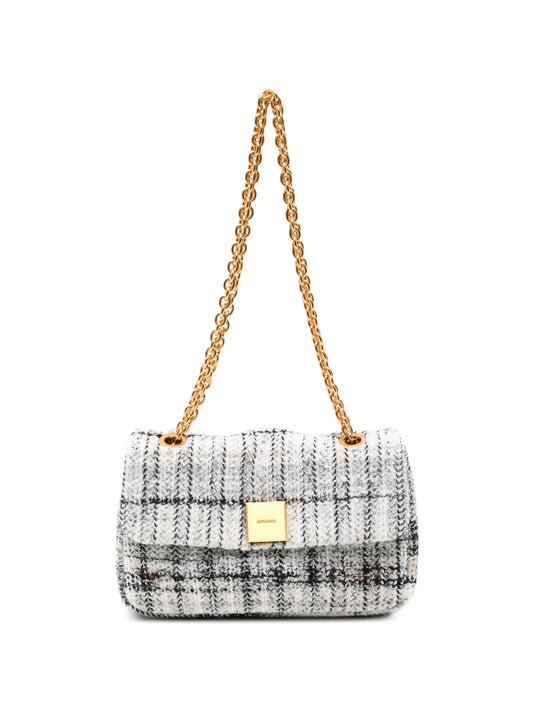 Caperdoni check knitted shoulder bag