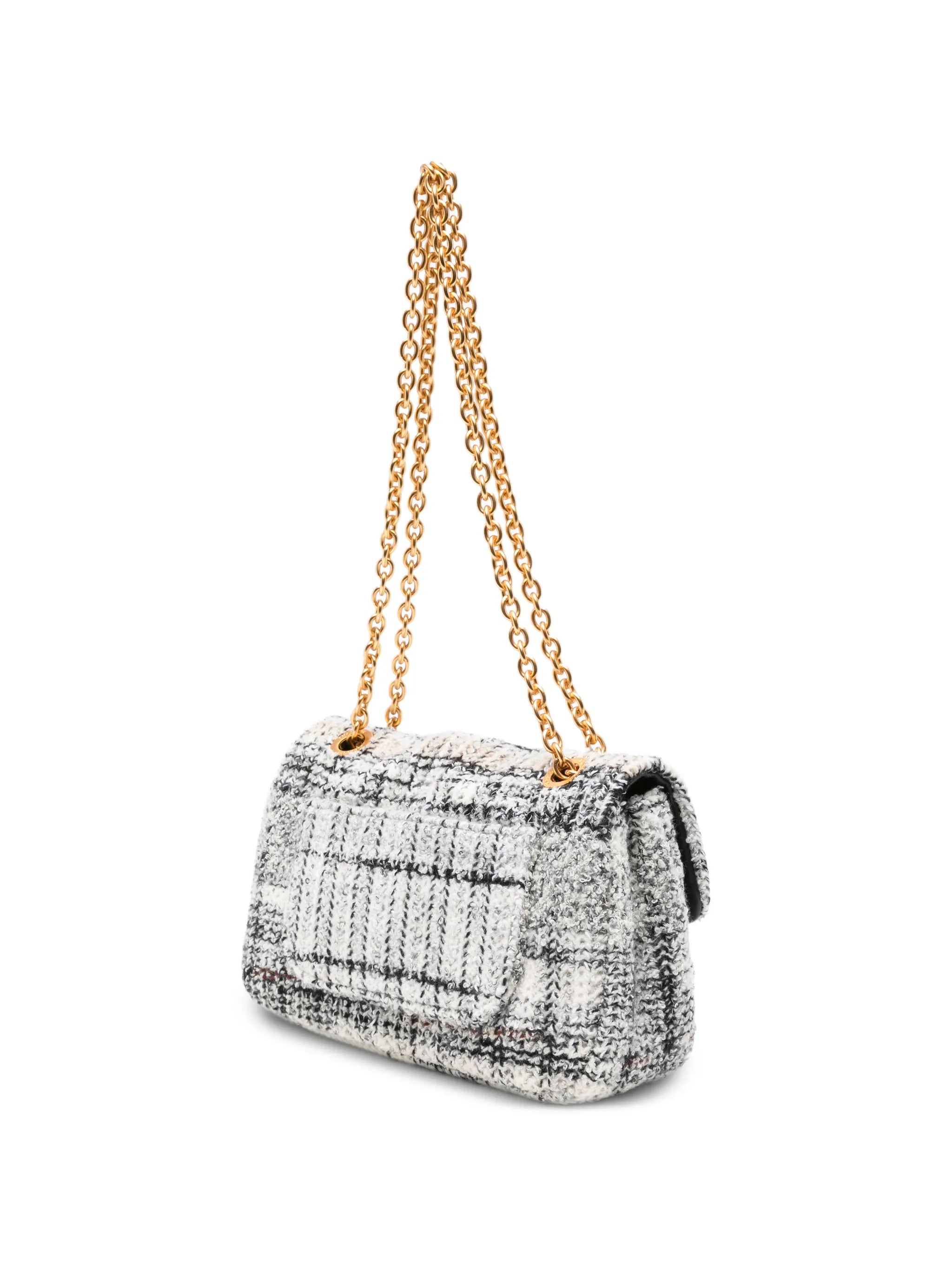 Caperdoni check knitted shoulder bag