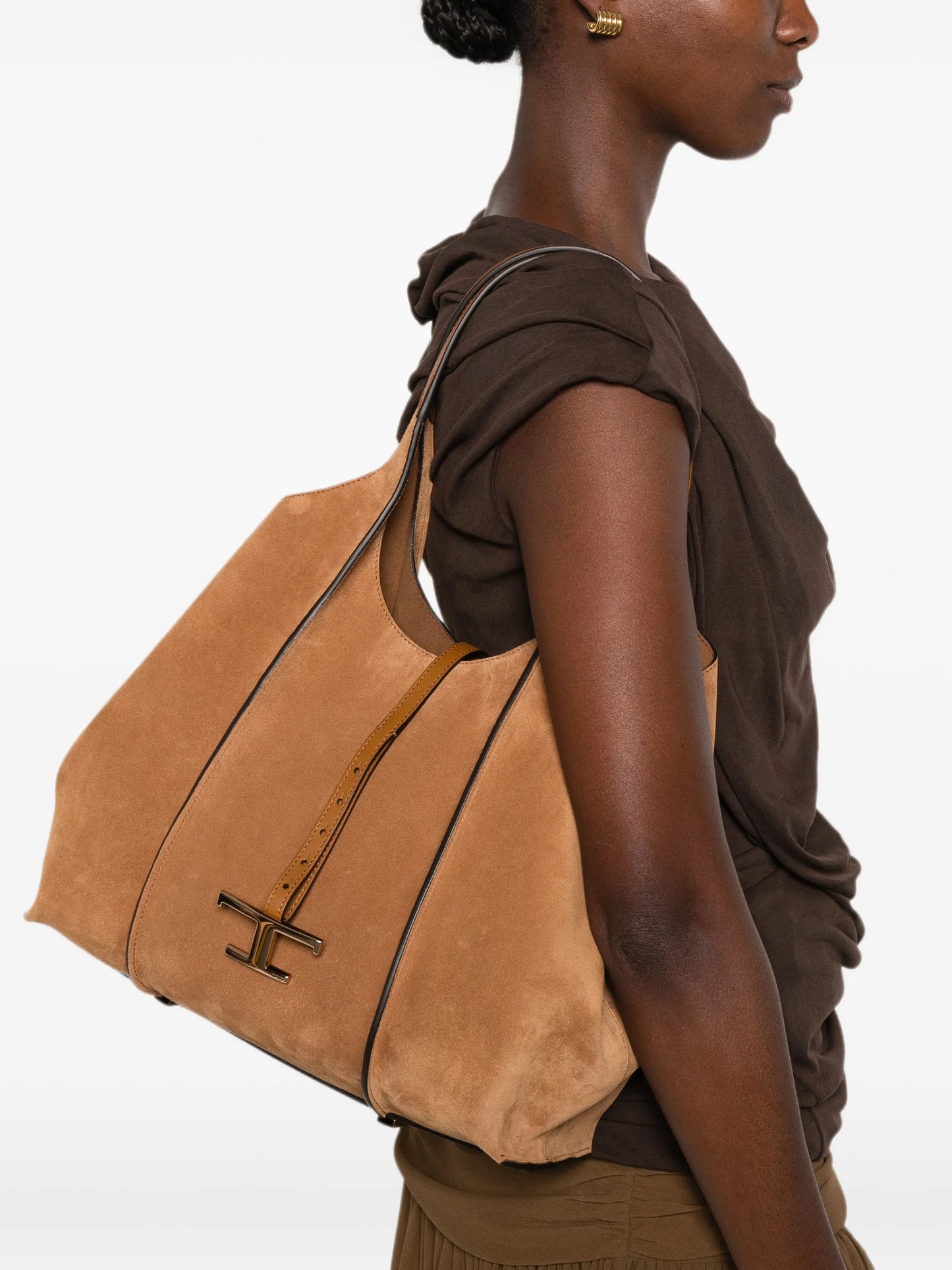 T Timeless shopping bag in suede medium