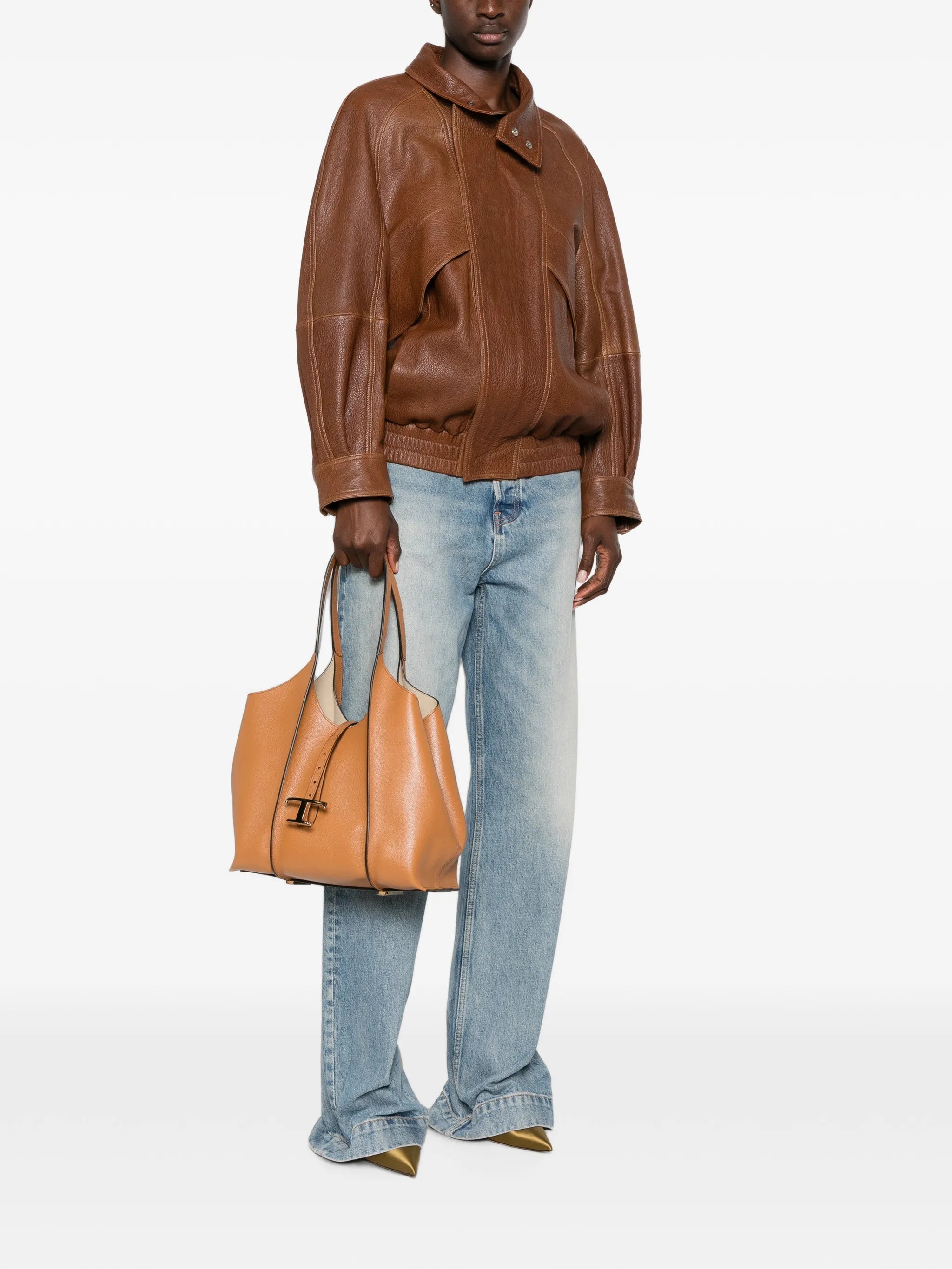 T Timeless leather tote bag
