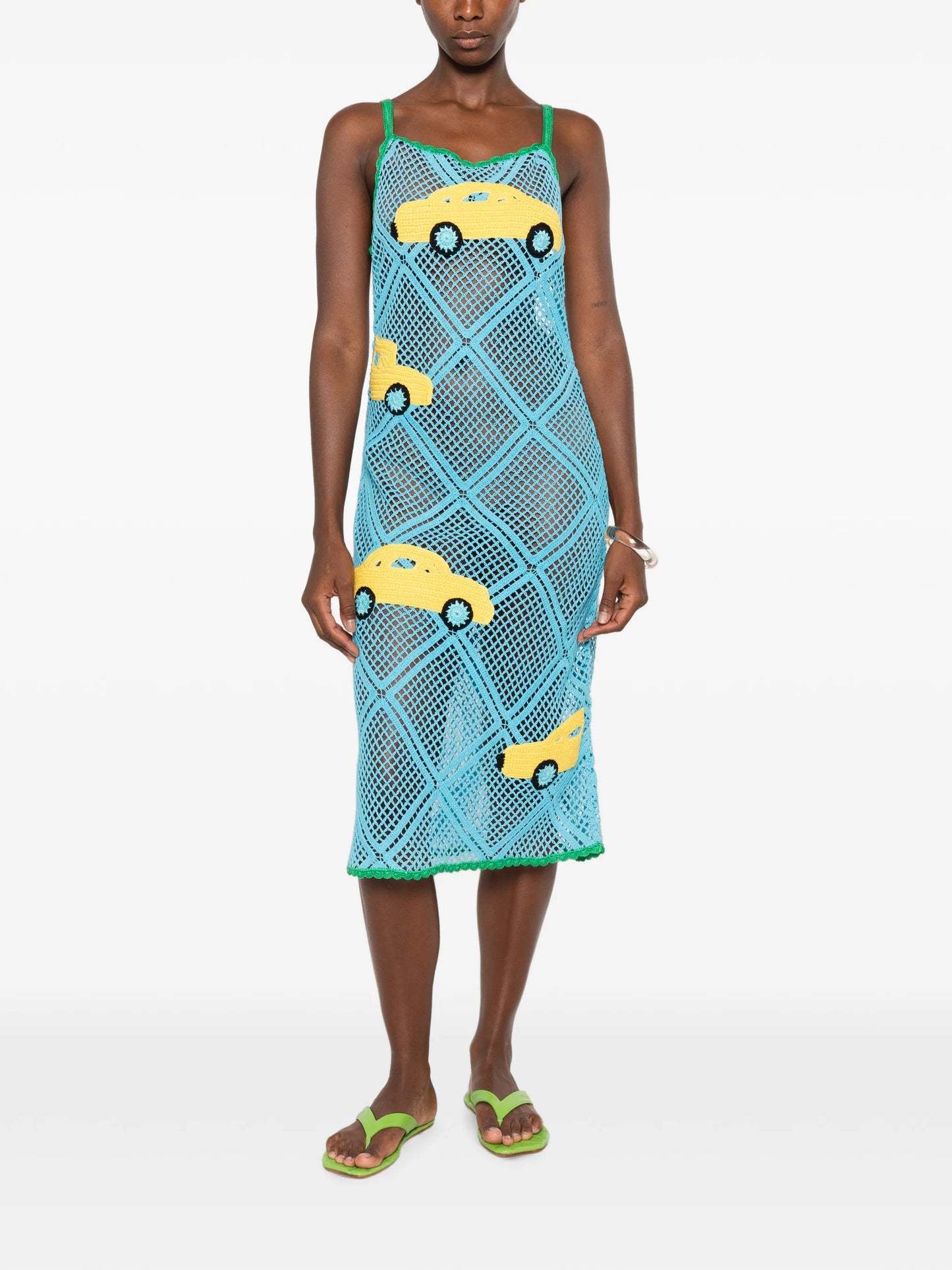 crochet car-motif midi dress