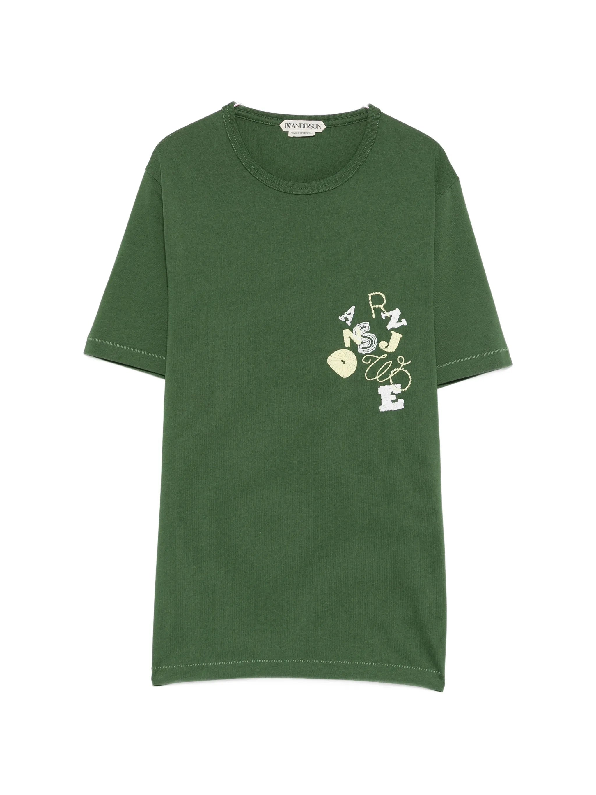 embroidered scattered-letter T-shirt
