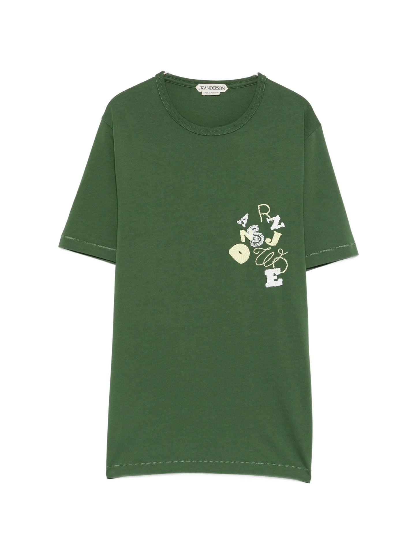 embroidered scattered-letter T-shirt